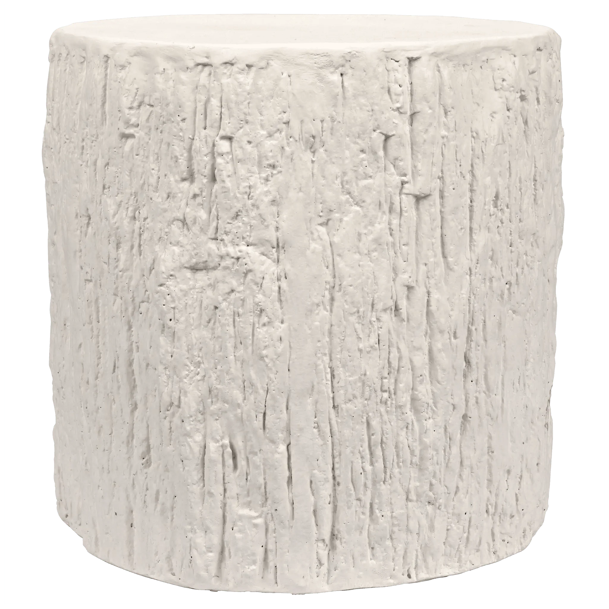 Trunk Side Table, White Fiber Cement - Frankwebs