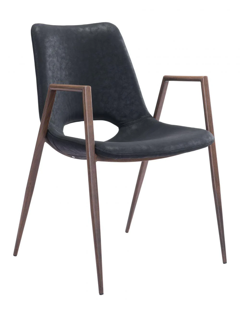 Desi Dining Chair (Set of 2) Black & Walnut - Frankwebs