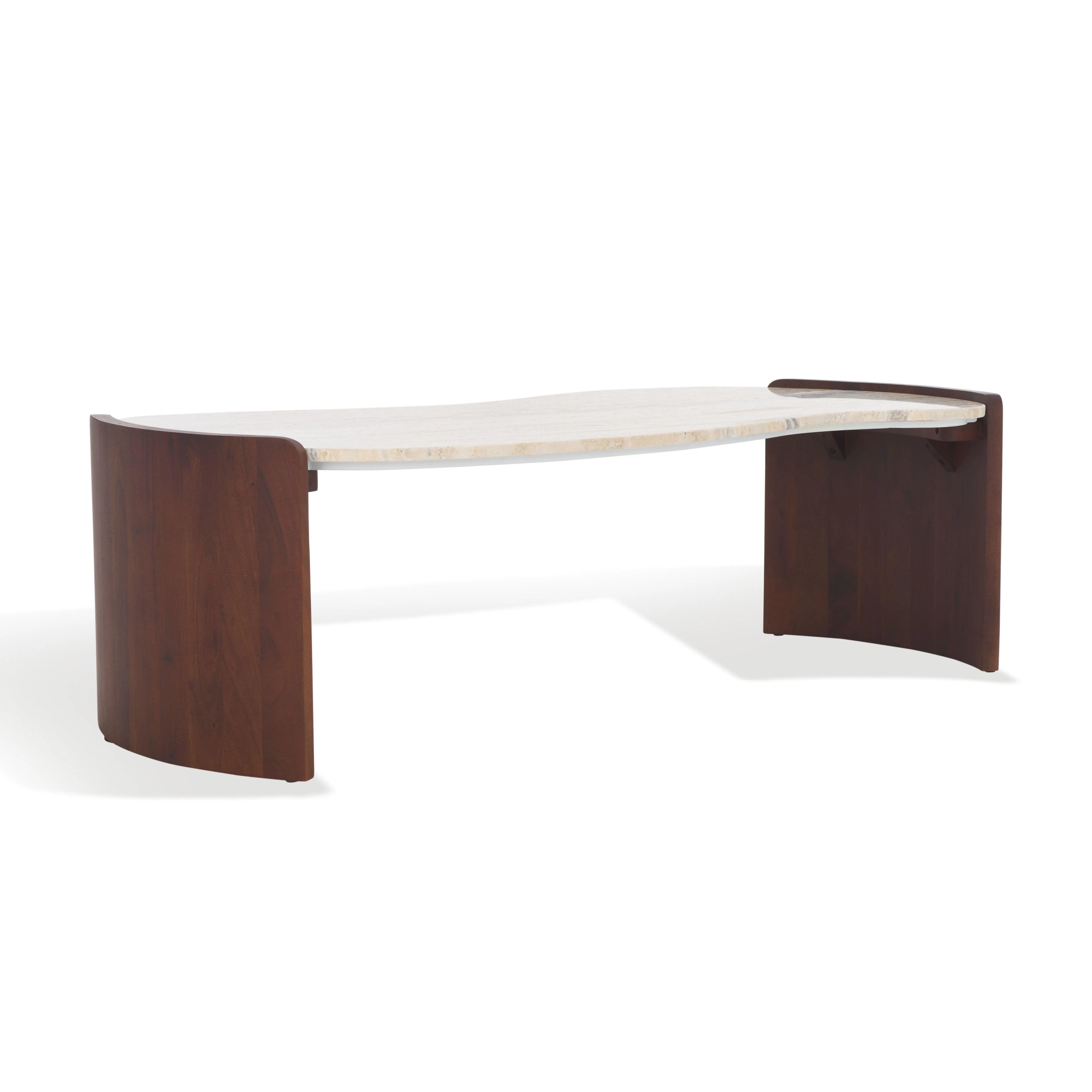 Sheyenne Travertine Top Coffee Table - Frankwebs