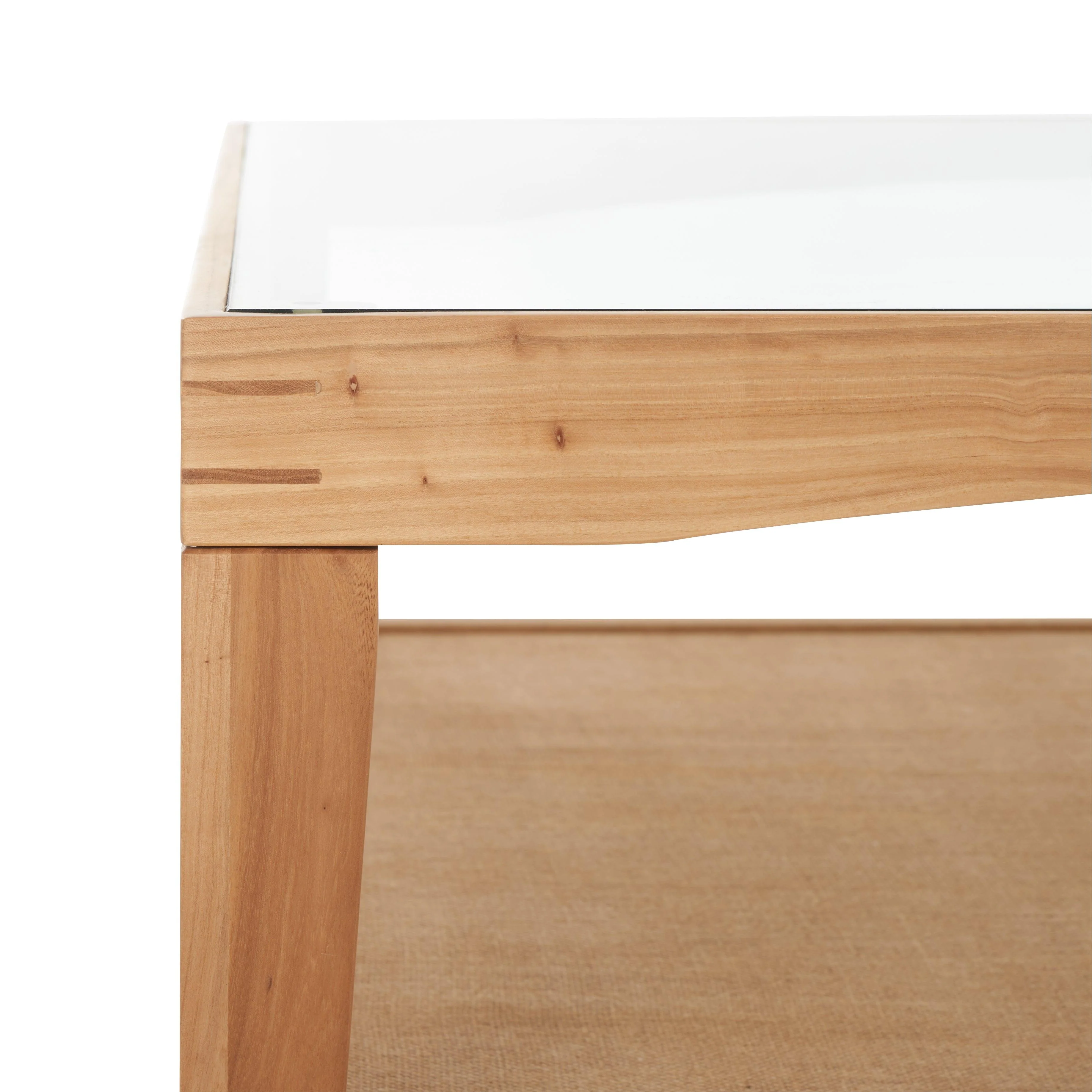 NICOLELLA SQUARE GLASS AND LINEN COFFEE TABLE - Frankwebs