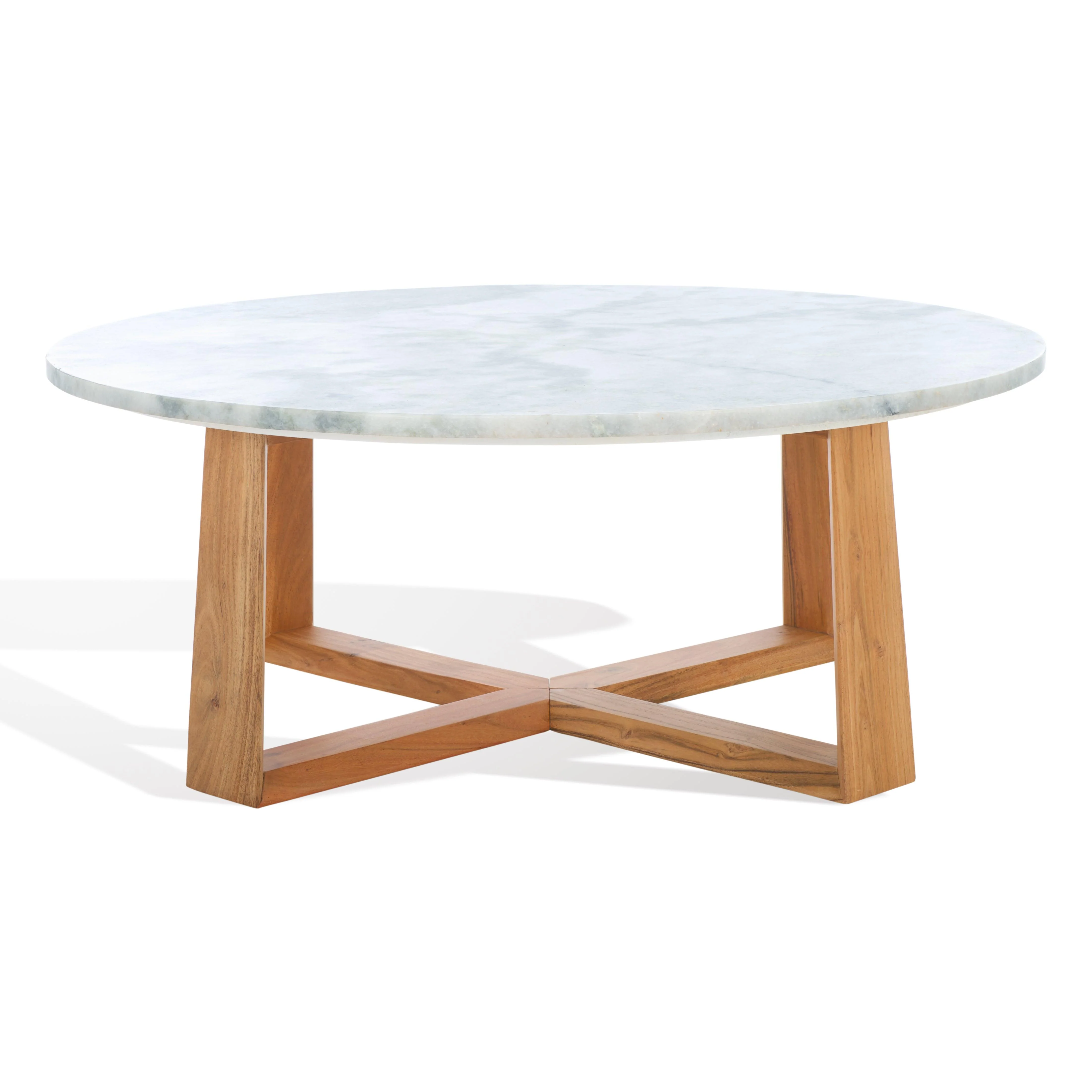 TRENTON ROUND MARBLE TOP COFFEE TABLE - Frankwebs