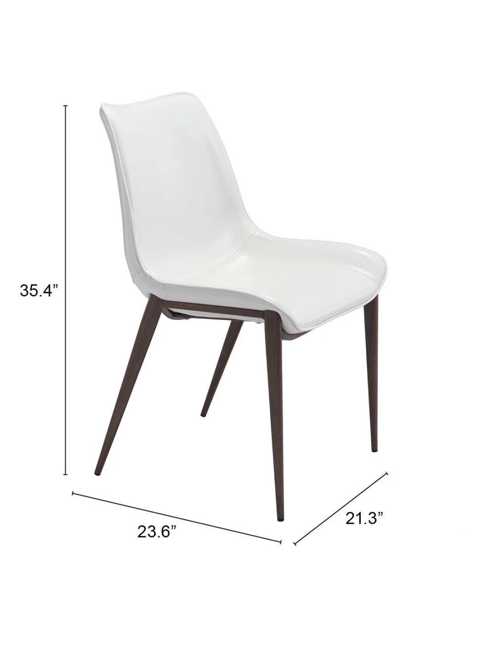 Magnus Dining Chair (Set of 2) White & Walnut - Frankwebs