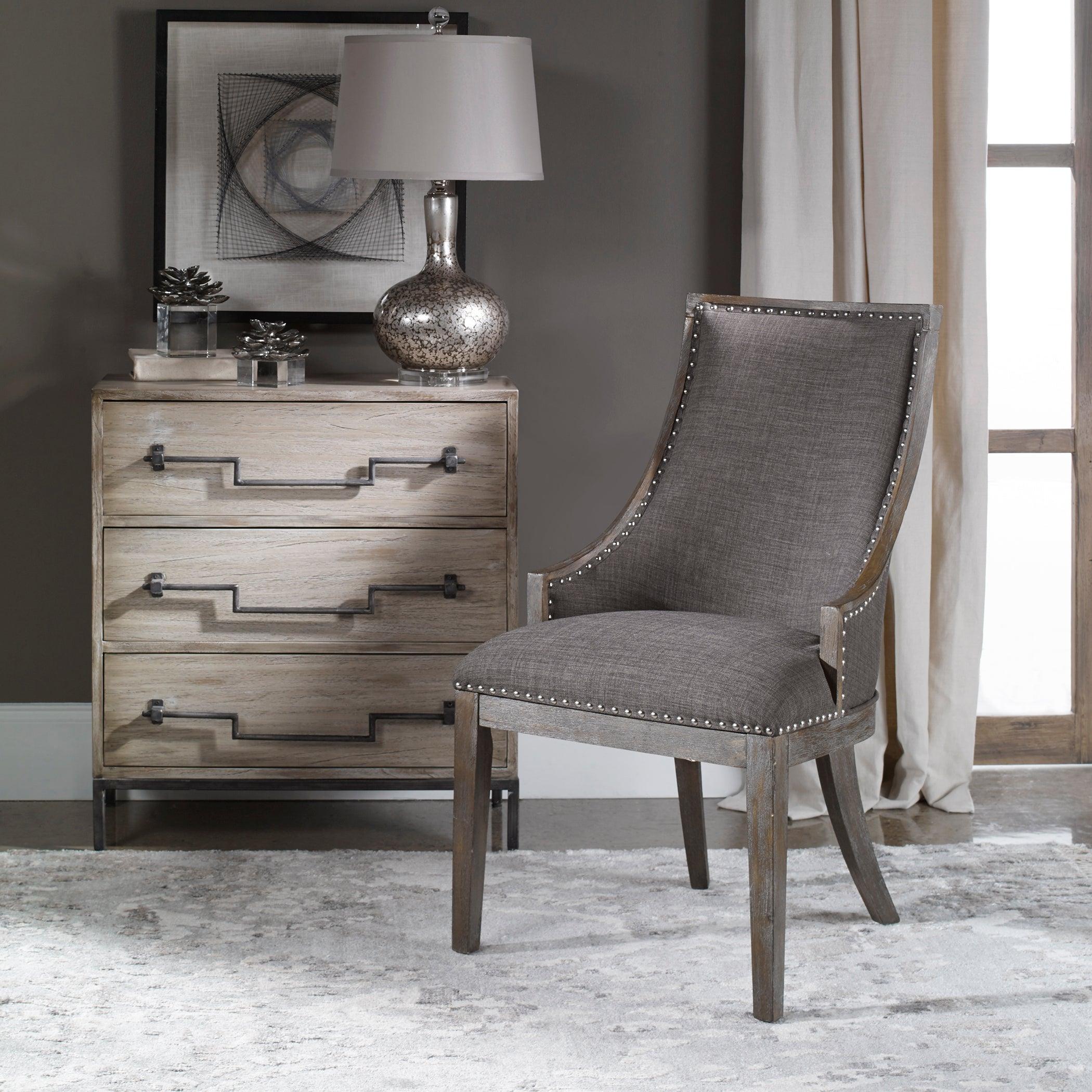 Aidrian Charcoal Gray Accent Chair - Frankwebs