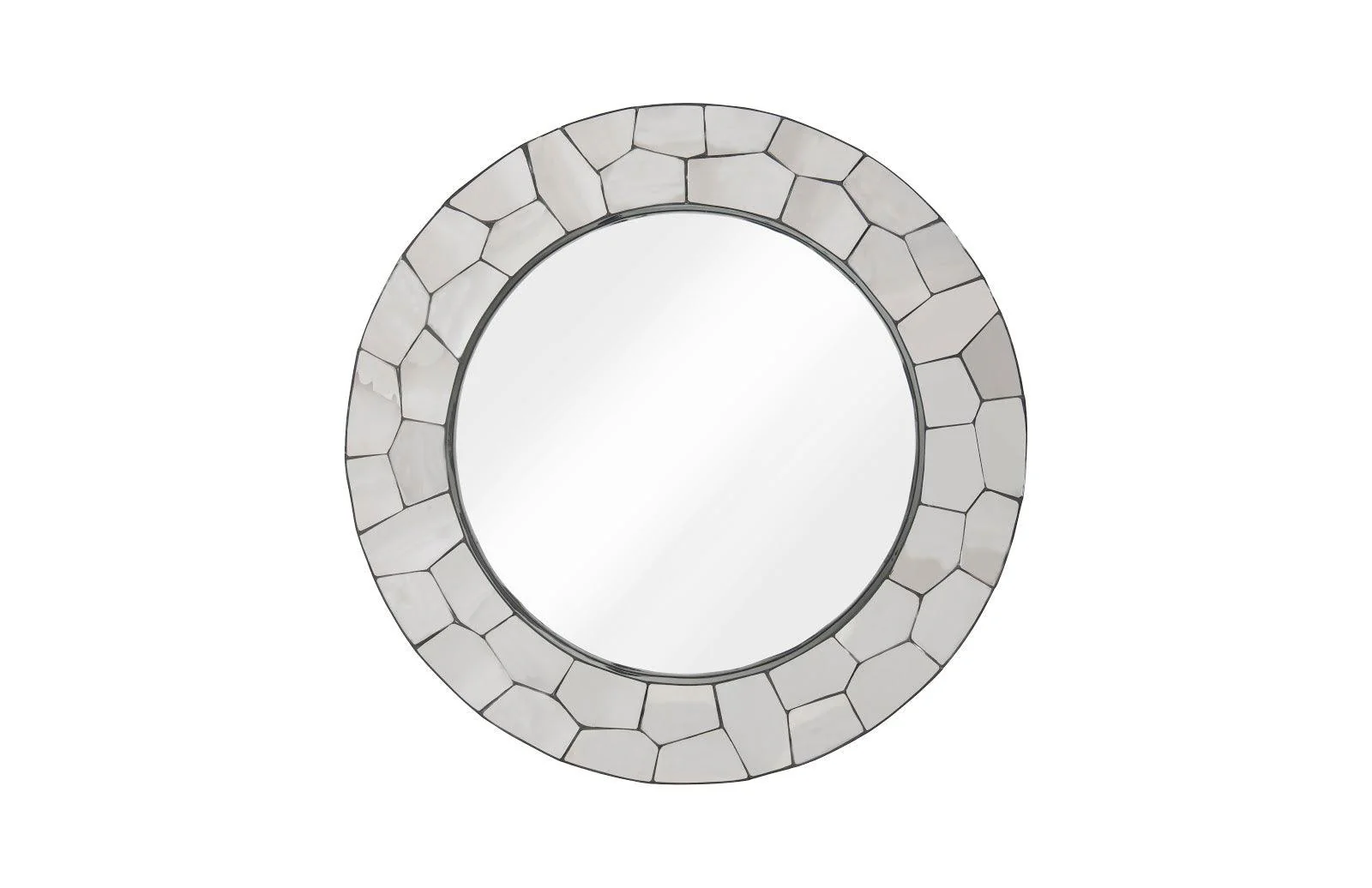 Crazy Cut Mirror, Round, Stainless Steel - Frankwebs
