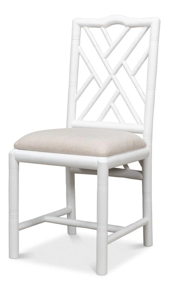 Brighton Bamboo Side Chair - White - Set of 2 - Frankwebs