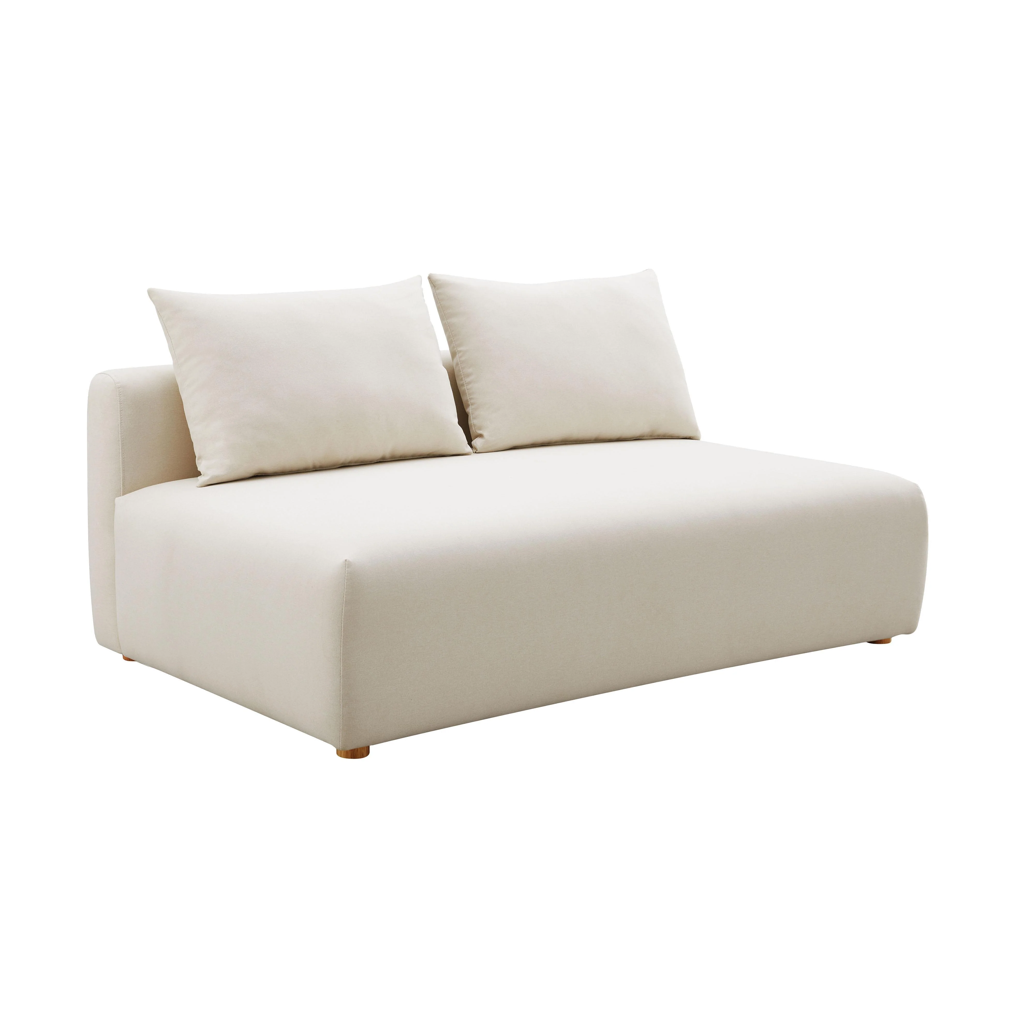 Hangover Cream Linen Modular Loveseat - Frankwebs