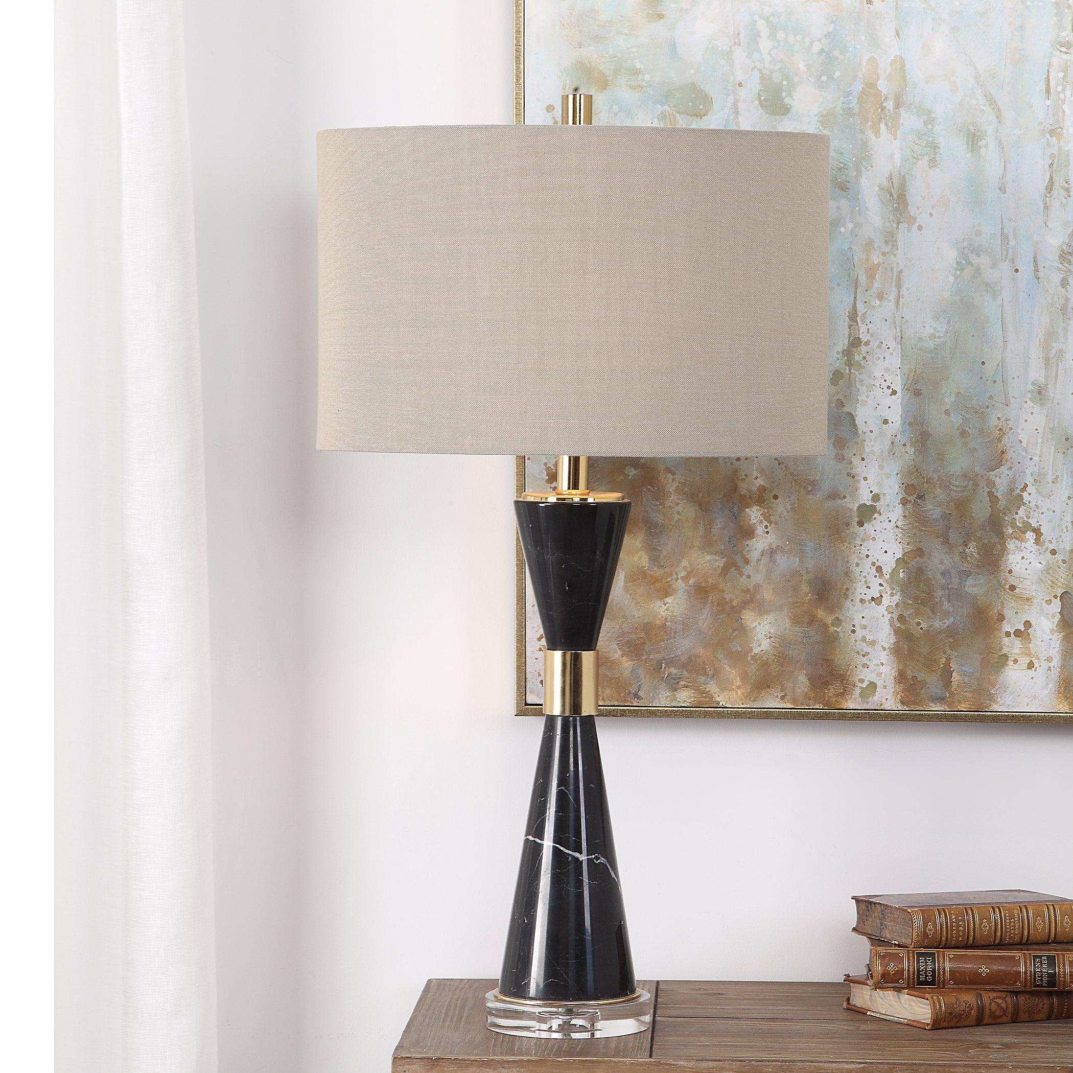 ALASTAIR BLACK MARBLE TABLE LAMP - Frankwebs