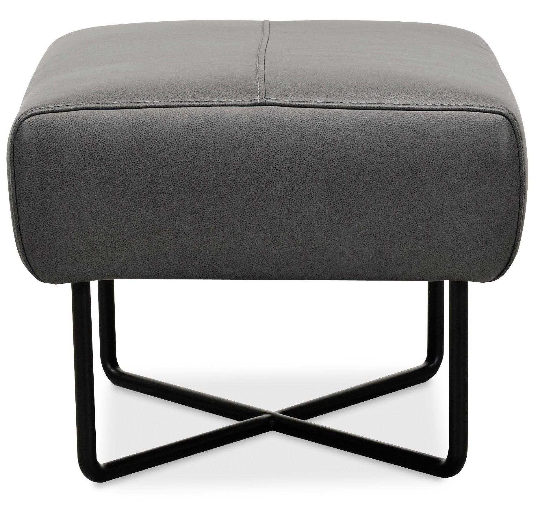 Efron Ottoman with Black Metal Base - Frankwebs