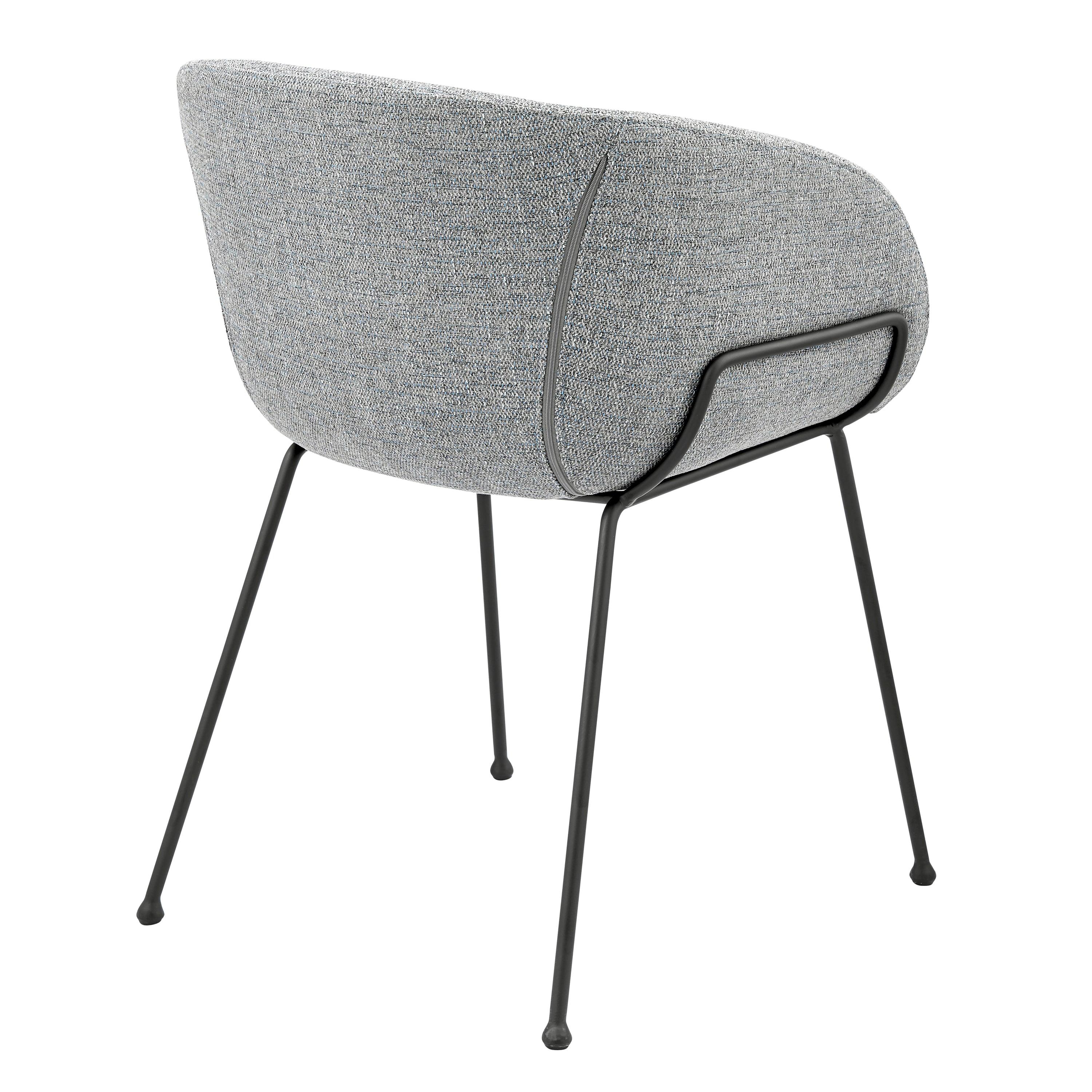 Zach Armchair with Leatherette and Powder Coated Steel Frame and Legs - Set of 2 - Frankwebs