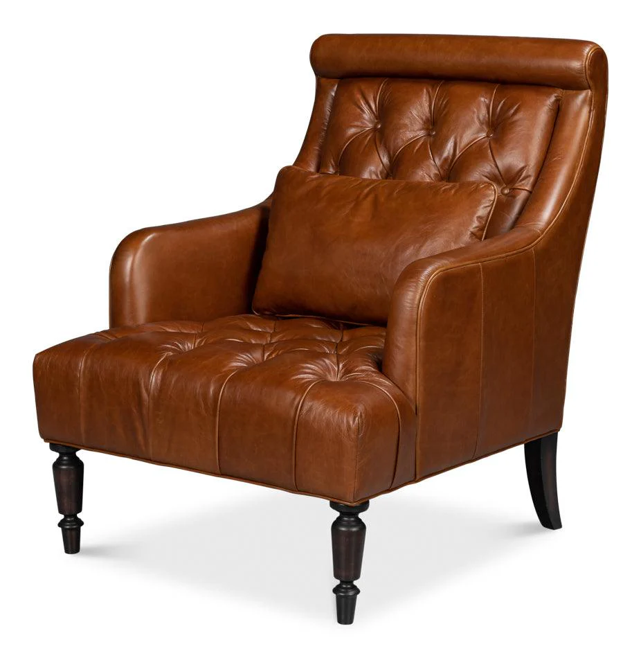 Benton Distilled Leather Chair Brown - Frankwebs
