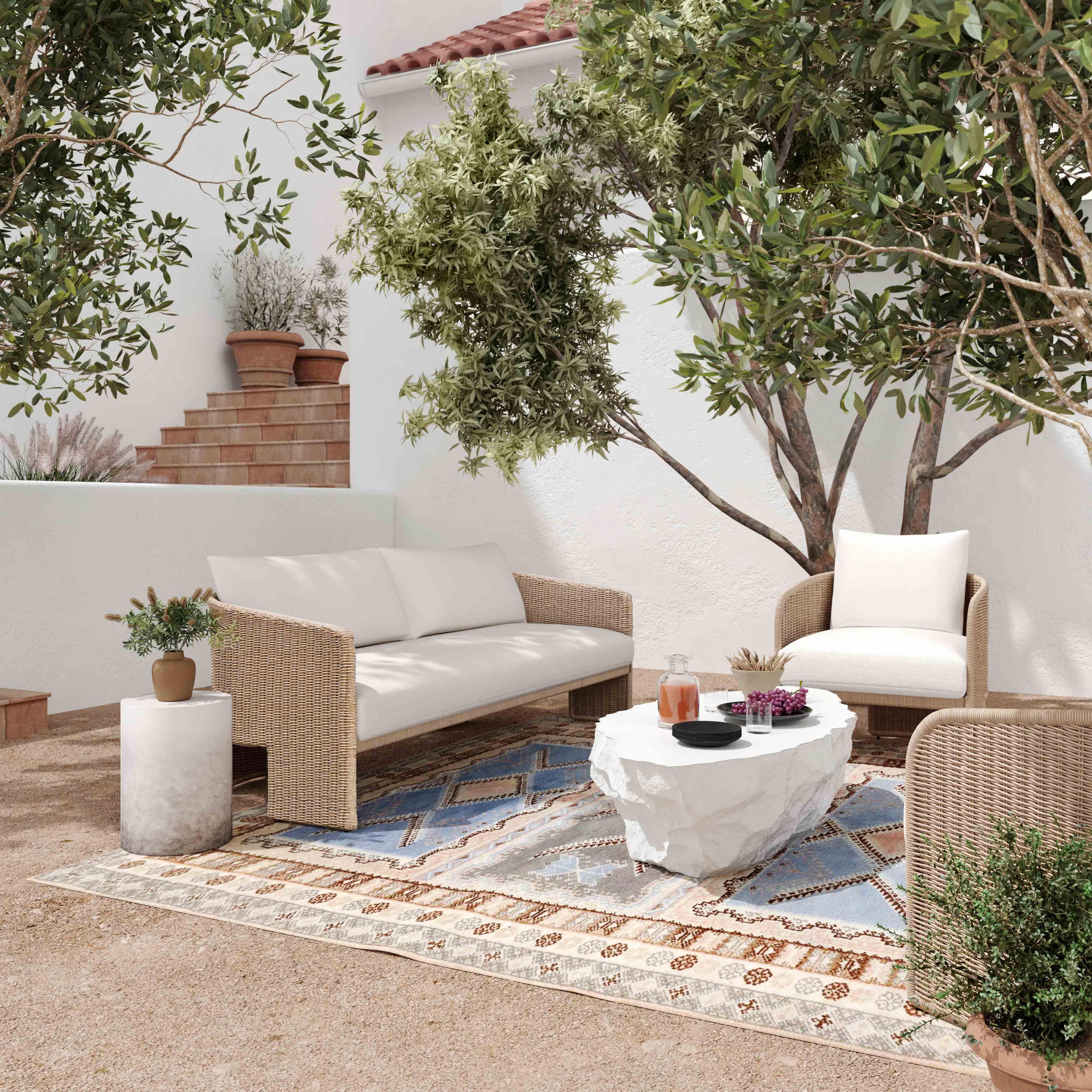 Alexa Cream Outdoor Armchair - Frankwebs