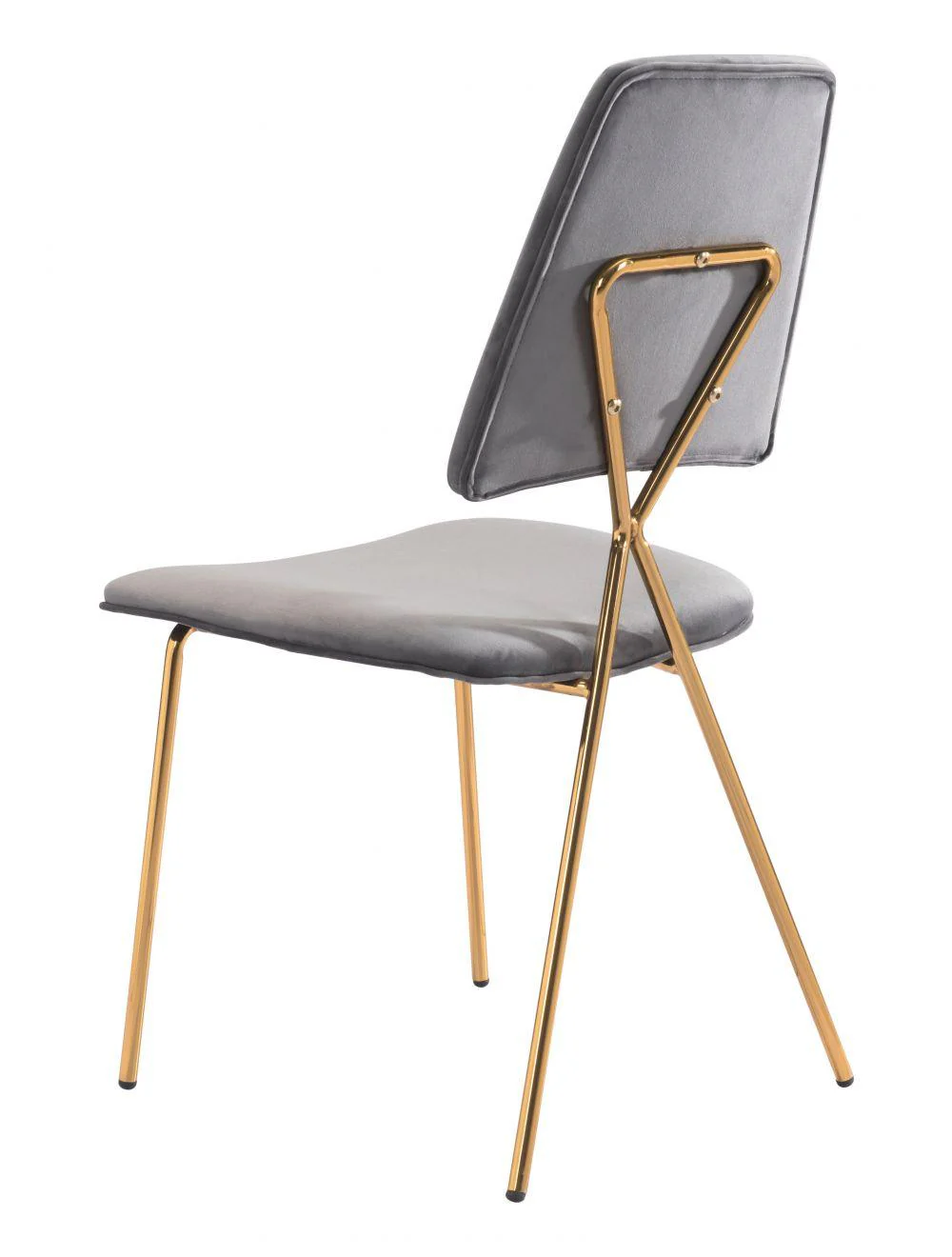 Chloe Dining Chair (Set of 2) Gray & Gold - Frankwebs