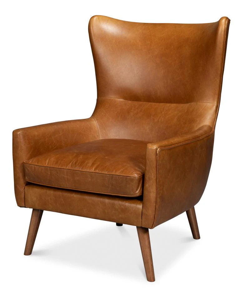 Patron Highback Leather Chair - Brown - Frankwebs