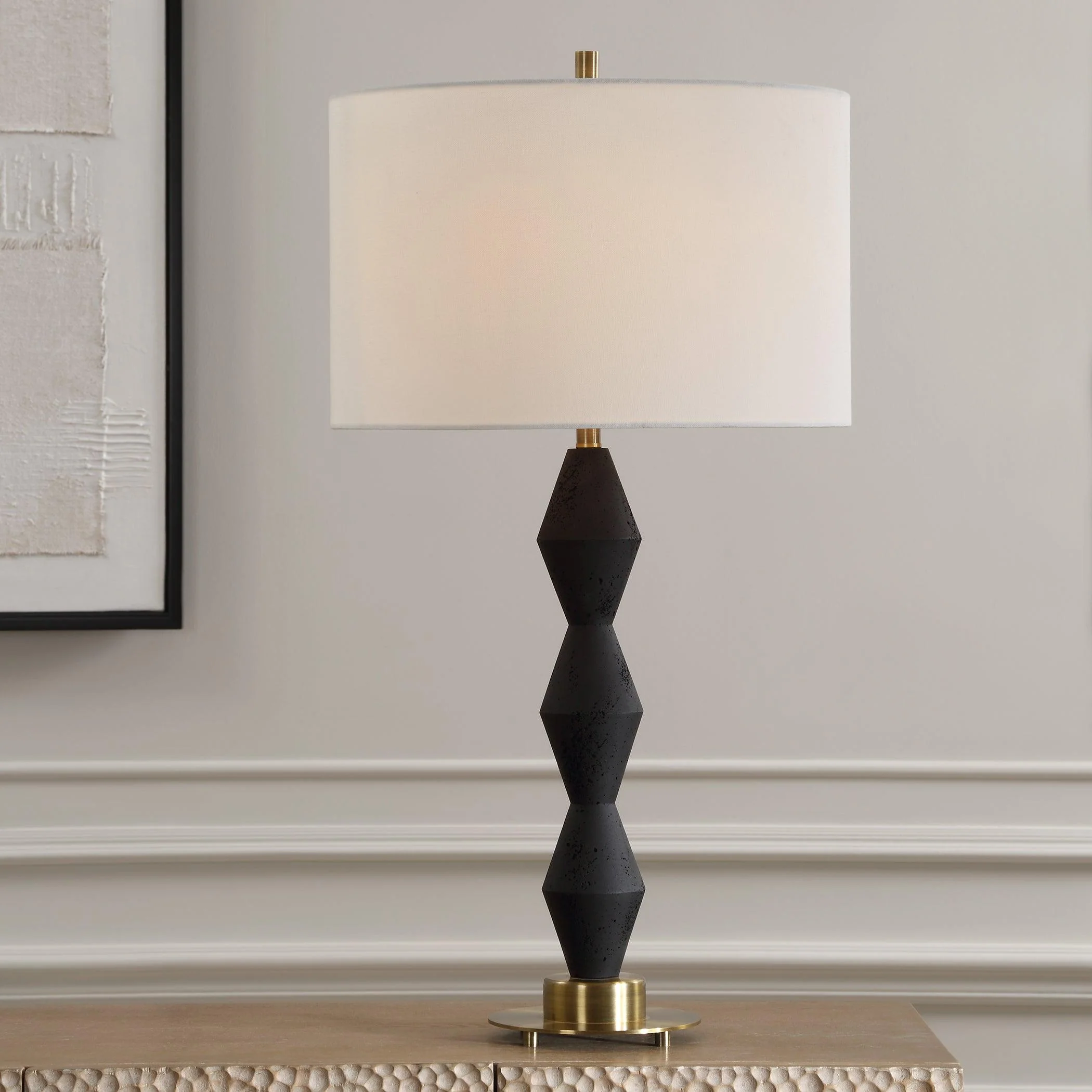 Threefold Black Stone Table Lamp - Frankwebs