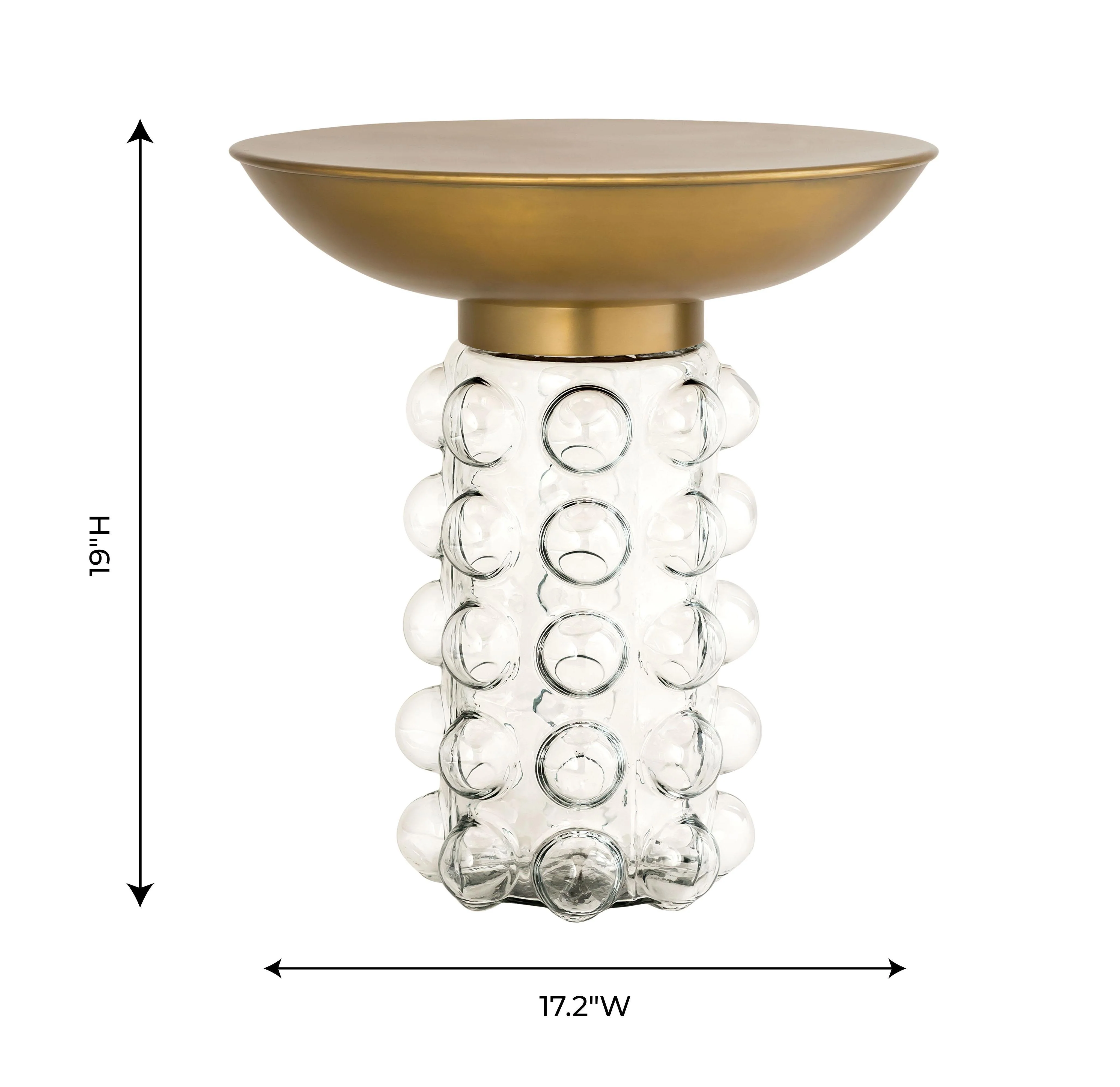 Bubble Glass/Brass Side Table - Frankwebs