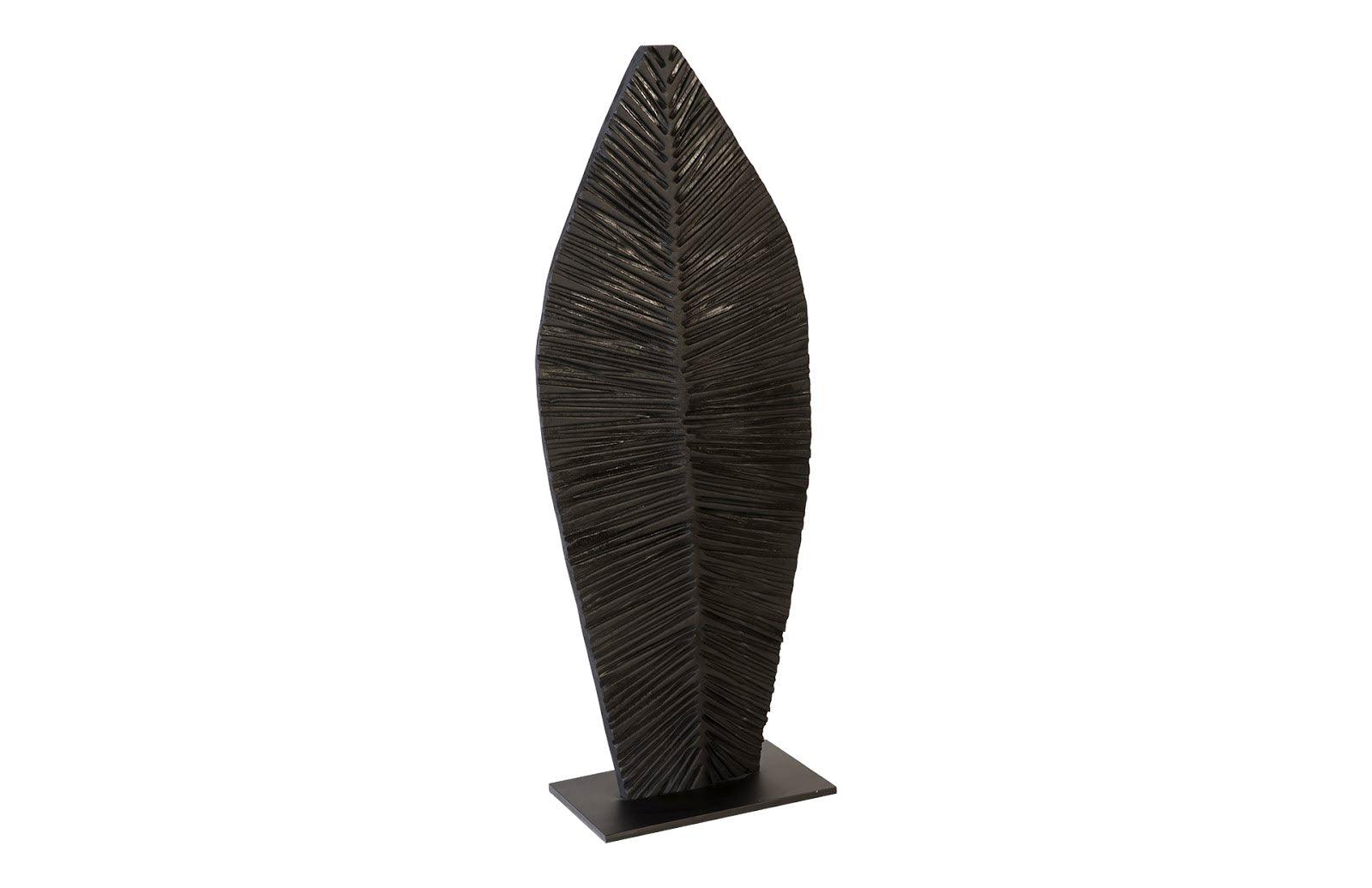 Carved Leaf on Stand, Burnt, SM - Frankwebs