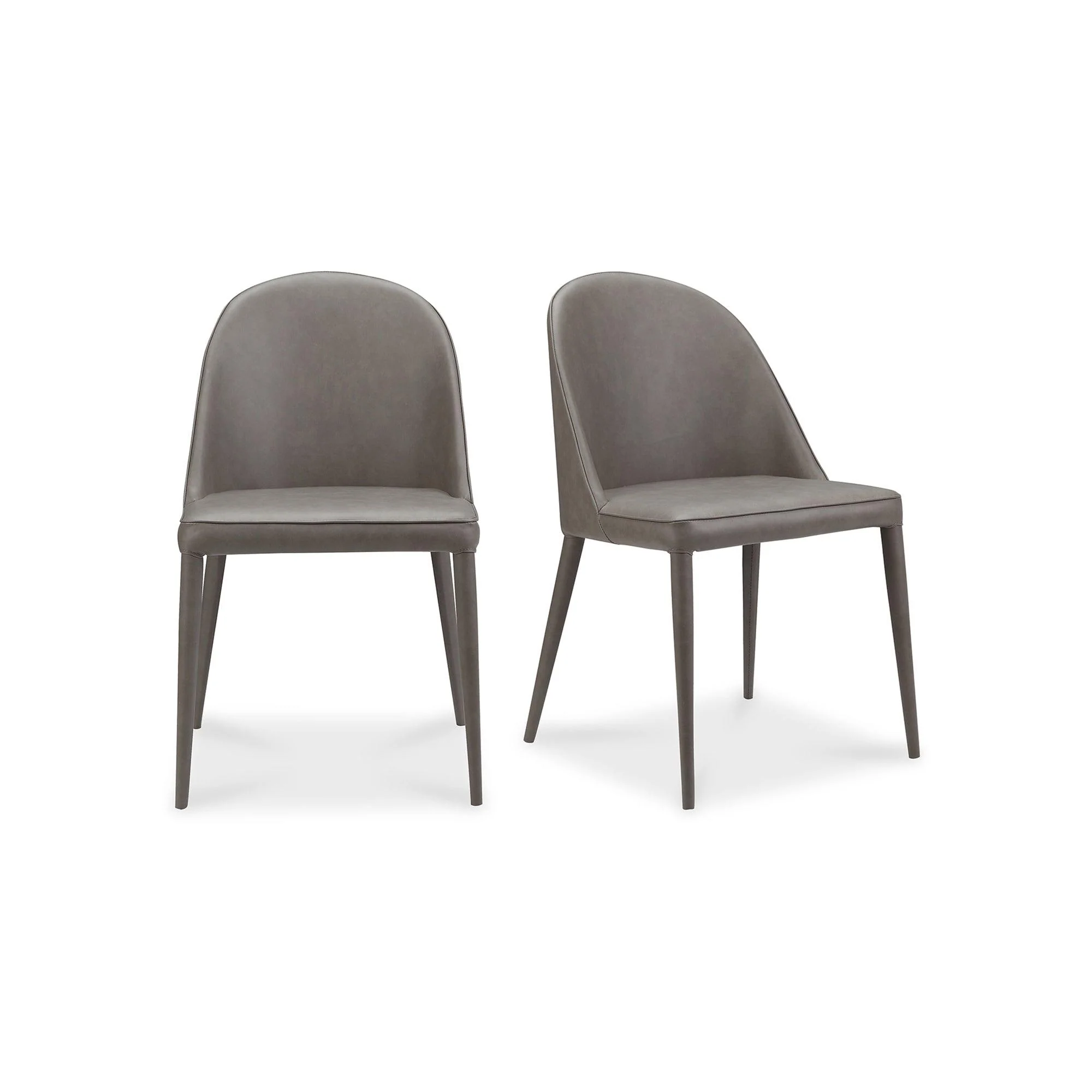 Burton Dining Chair Grey Vegan Leather - Set Of Two - Frankwebs
