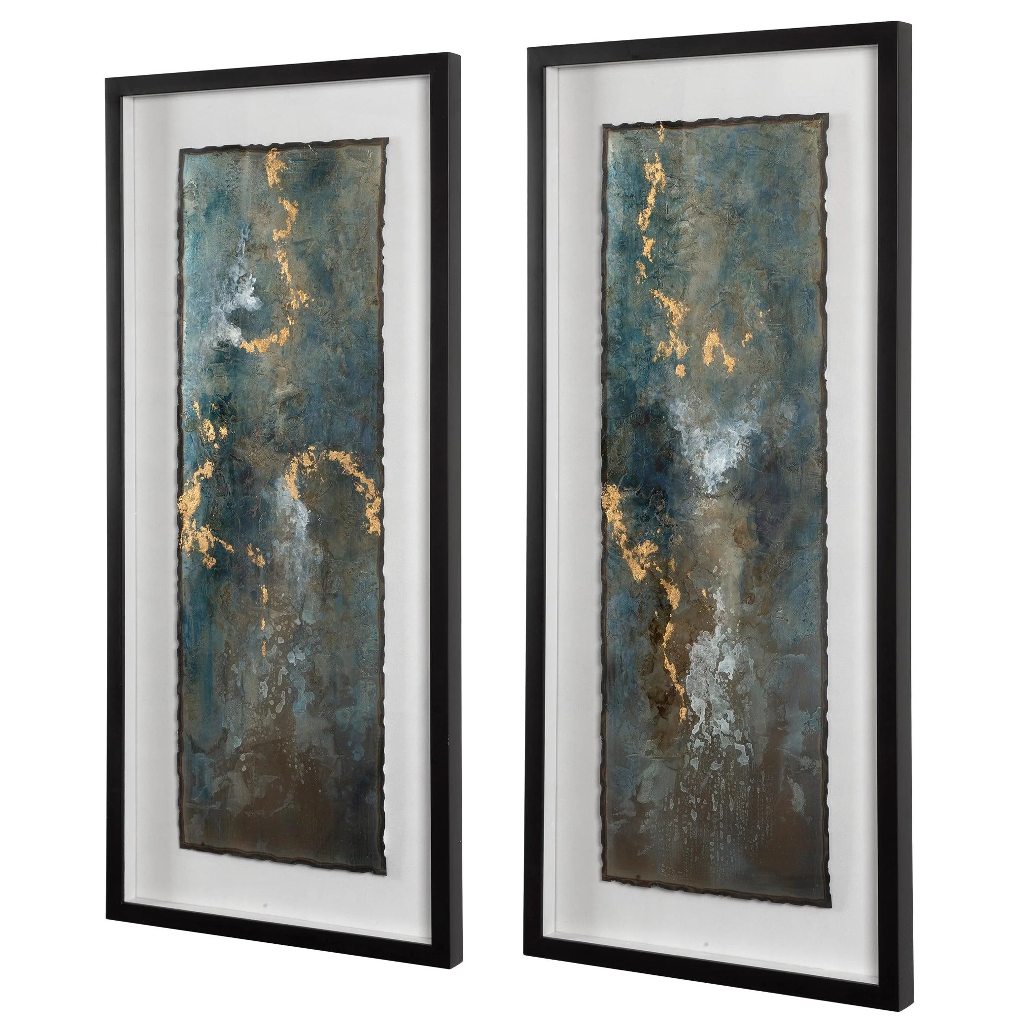 GLIMMERING AGATE ABSTRACT PRINTS, SET OF 2 - Frankwebs