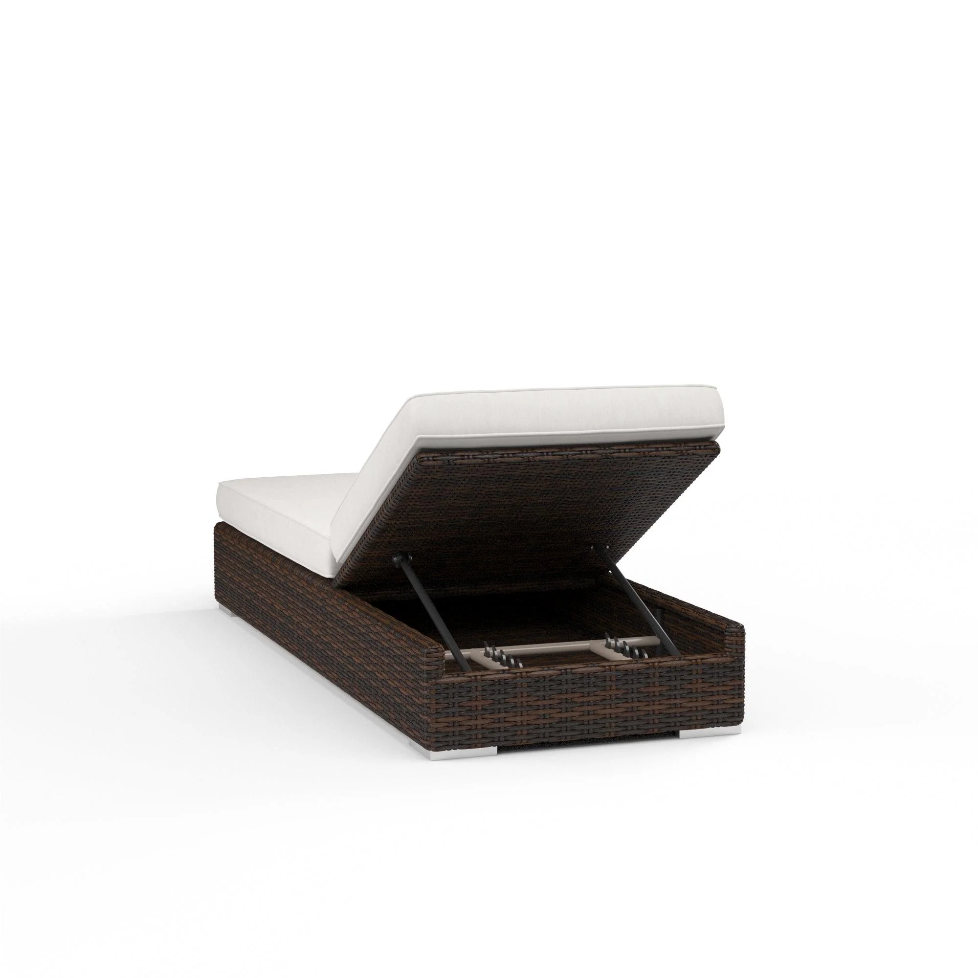 Montecito Adjustable Chaise in Canvas Flax w/ Self Welt - Frankwebs