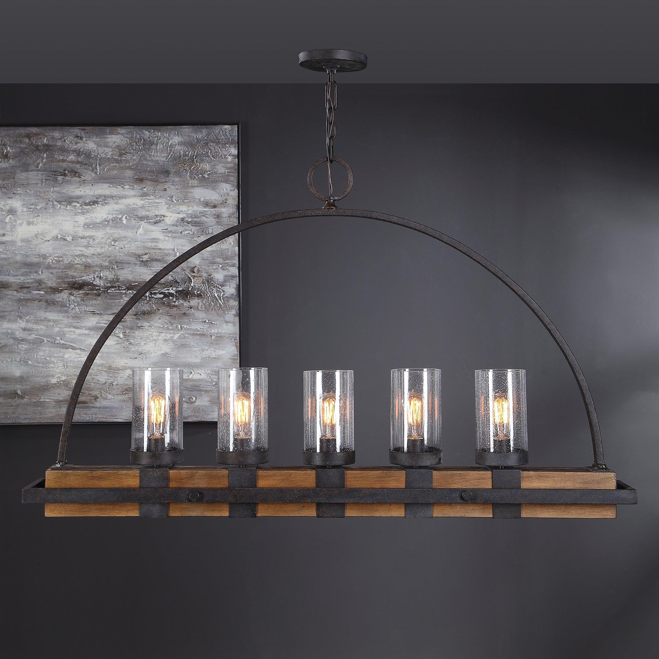 ATWOOD 5 LIGHT RUSTIC LINEAR CHANDELIER - Frankwebs