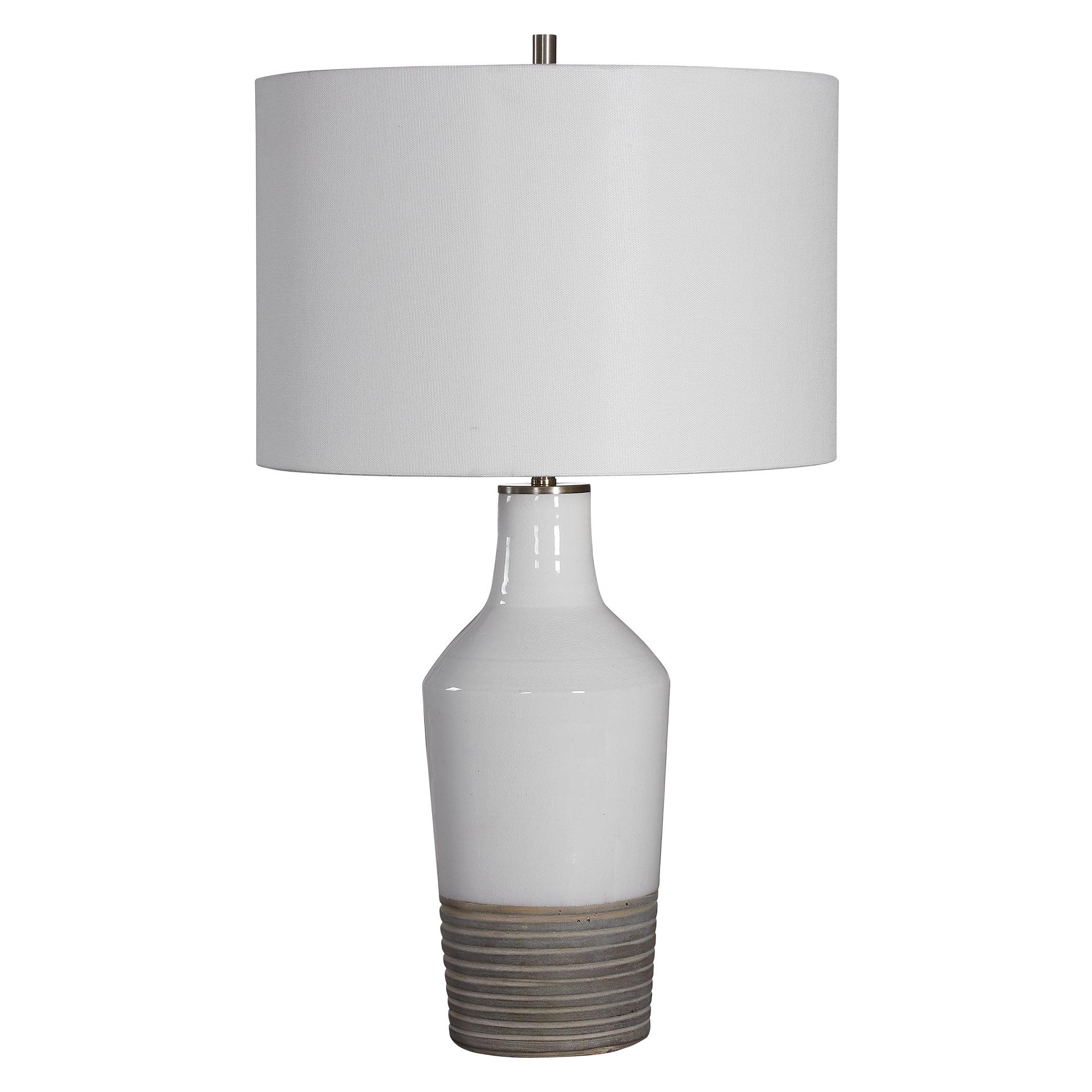 DAKOTA WHITE CRACKLE TABLE LAMP - Frankwebs