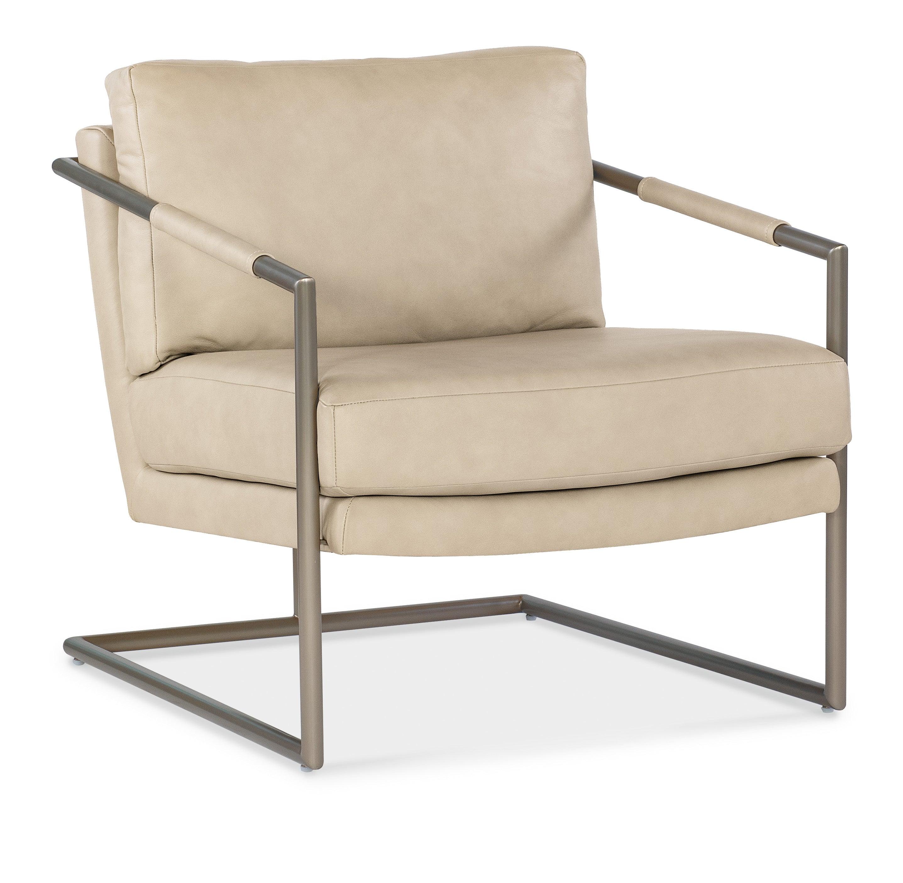 Moody Metal Chair - Beige Leather - Frankwebs