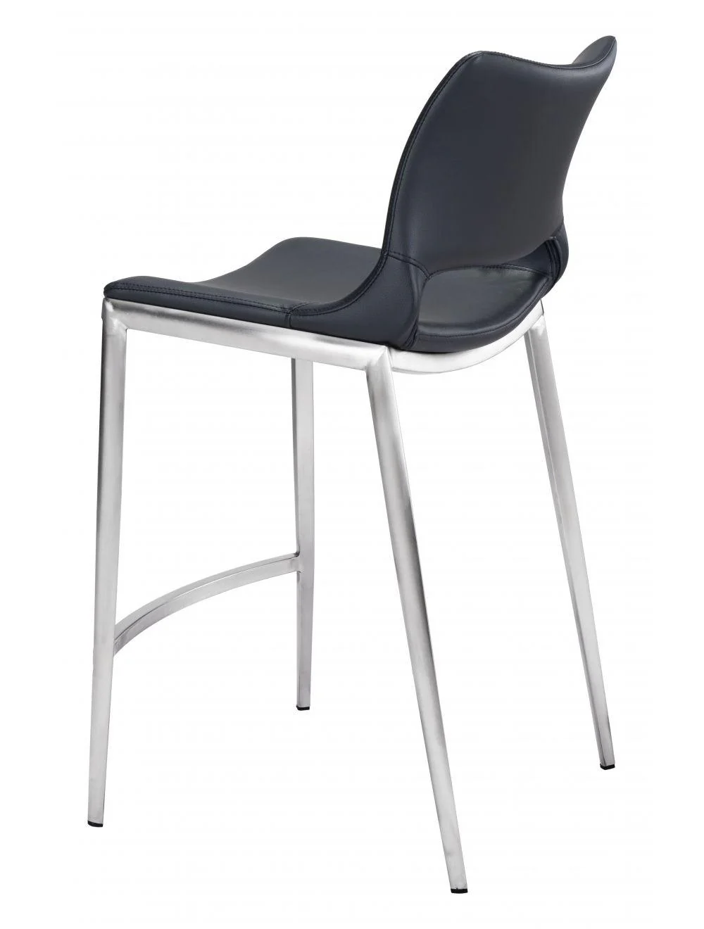 Ace Counter Chair (Set of 2) Black & Silver - Frankwebs