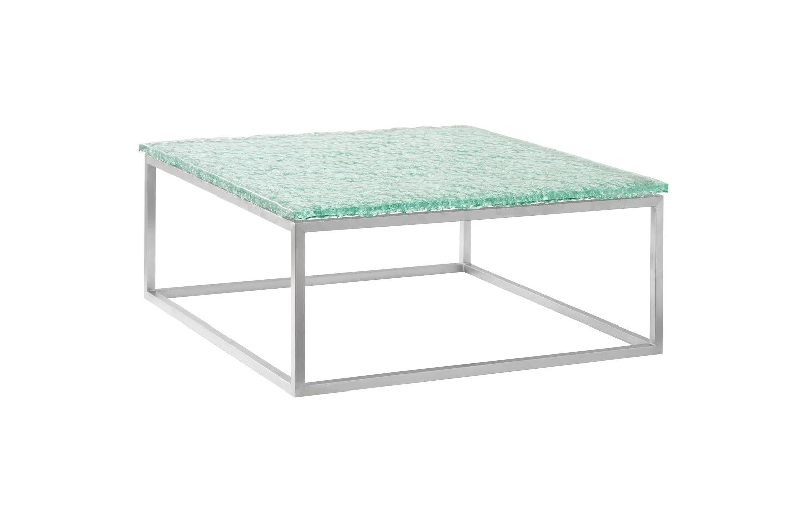 Bubble Glass Coffee Table, Stainless Steel Base - Frankwebs