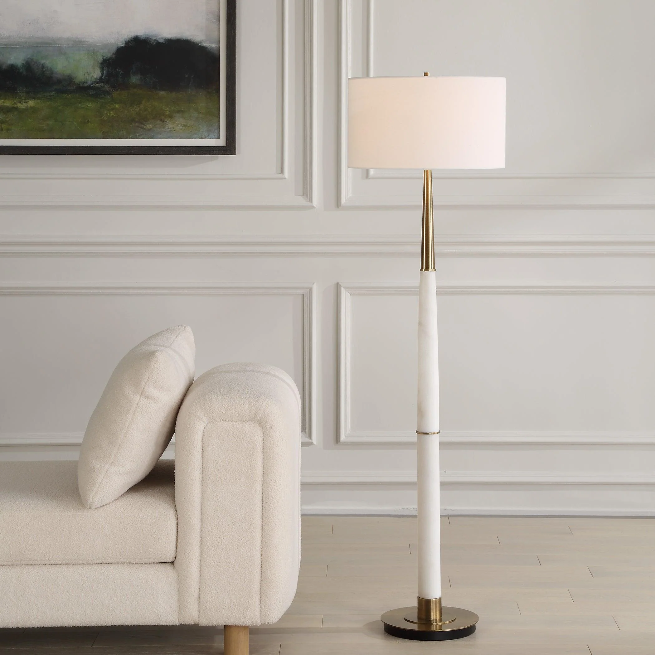 Faro White Marble Floor Lamp - Frankwebs