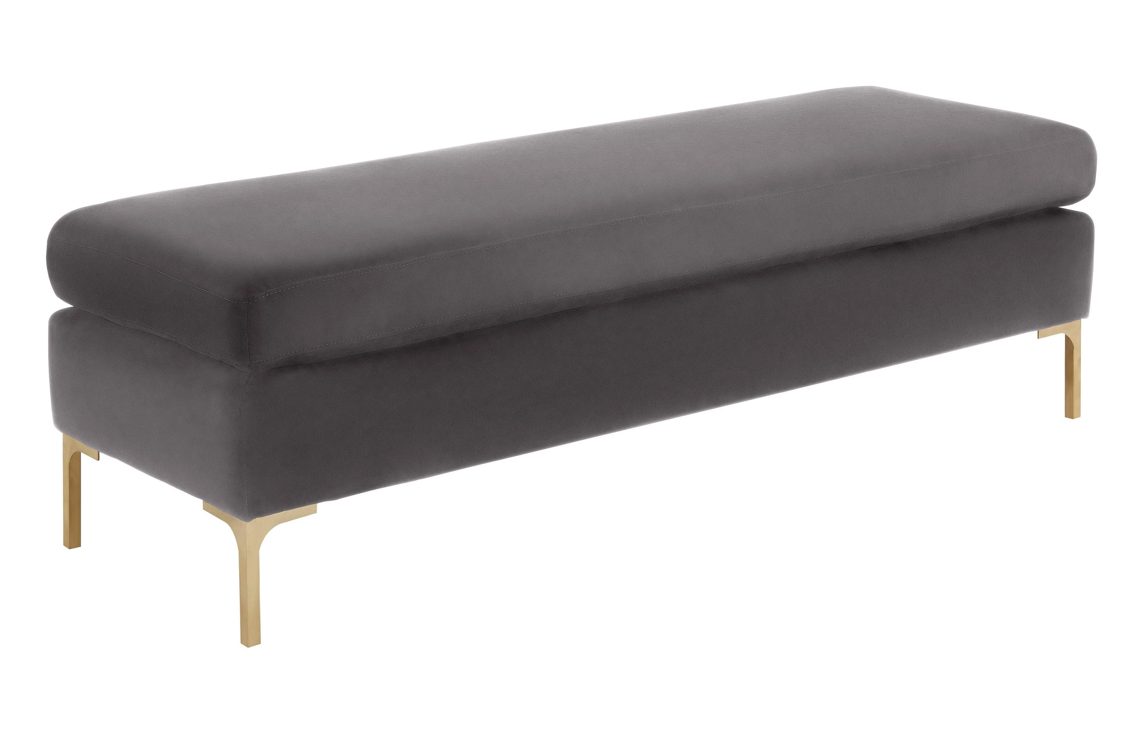 Delilah Grey Velvet Bench - Frankwebs
