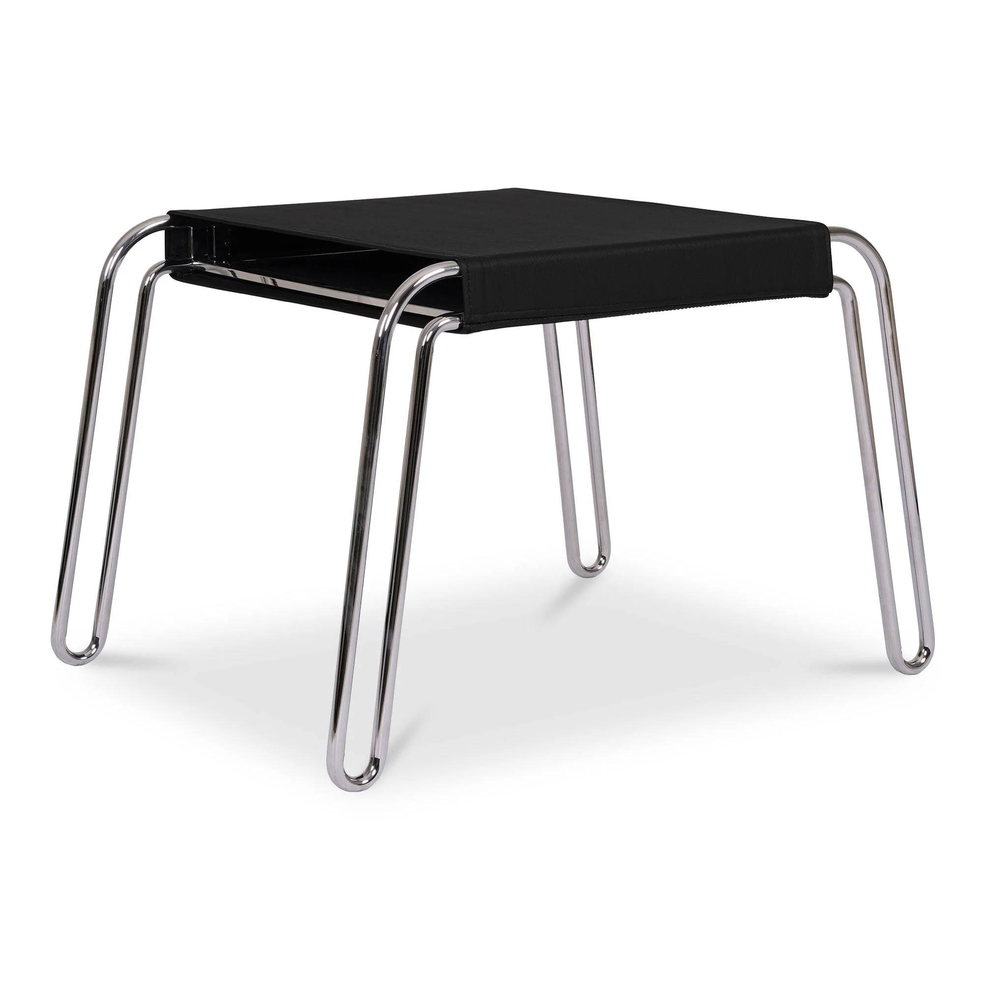 Petra Leather Stool Black - Frankwebs