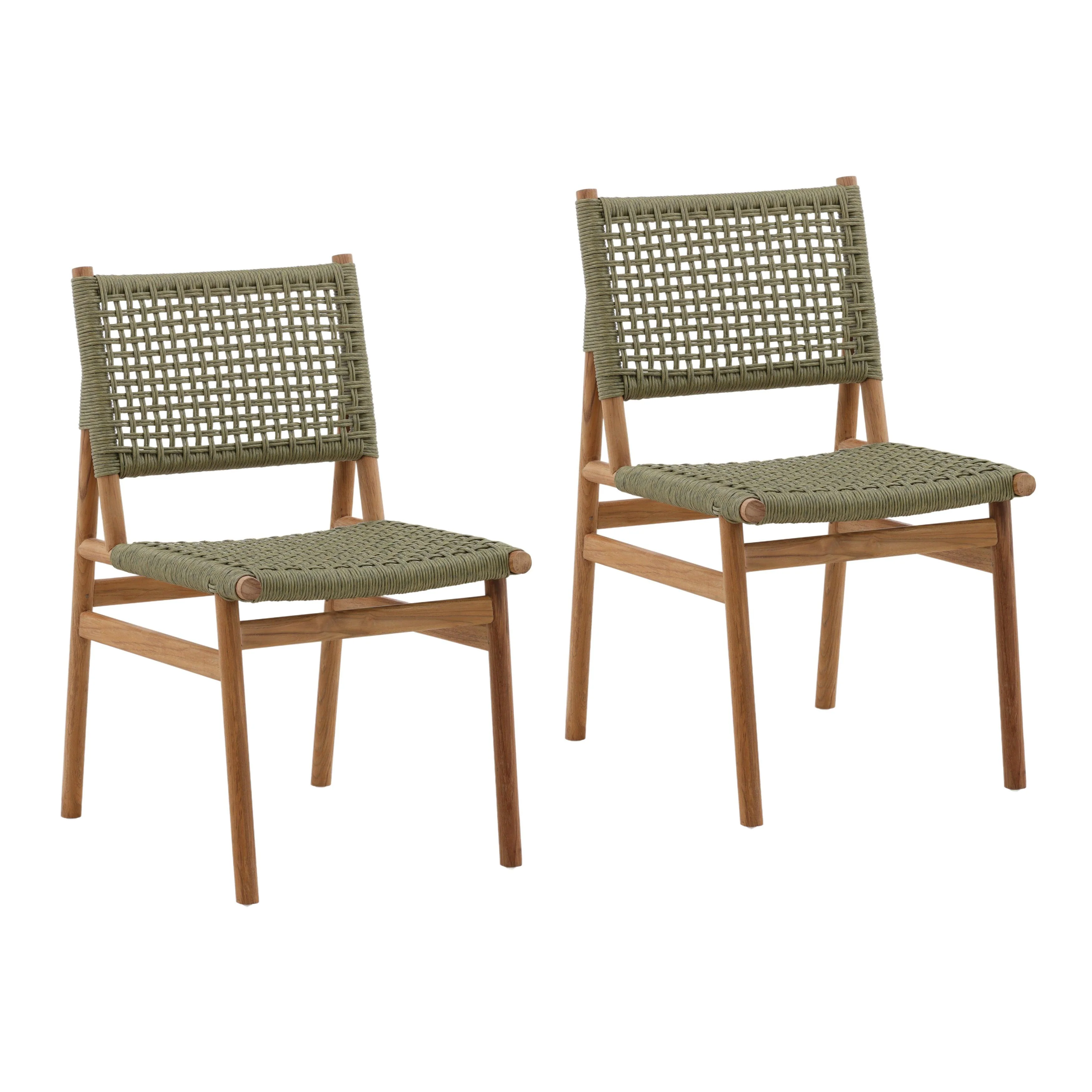 Francina Outdoor Dining Chair Set of 2 Green - Frankwebs