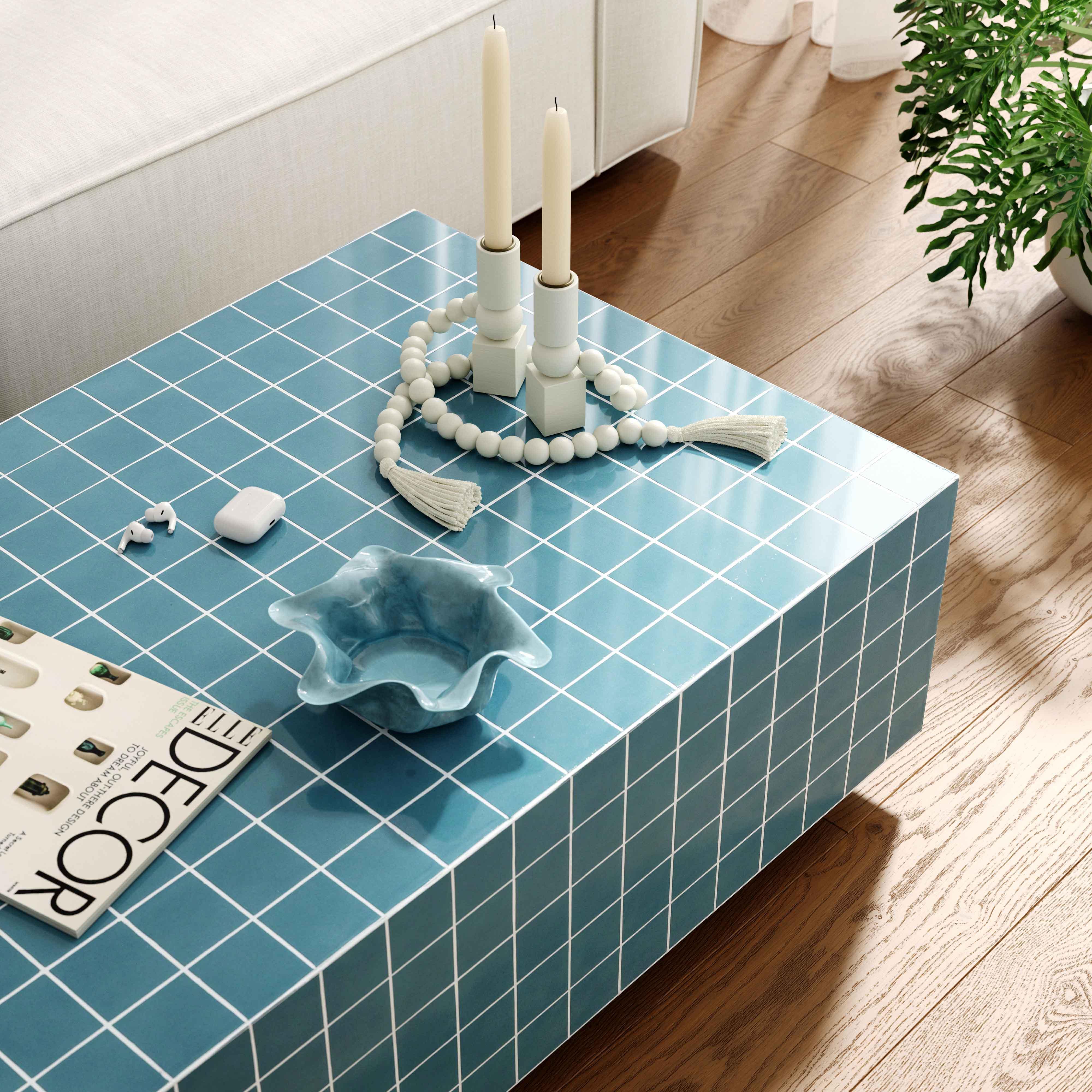 Mixie Blue Tile Indoor / Outdoor Coffee Table - Frankwebs