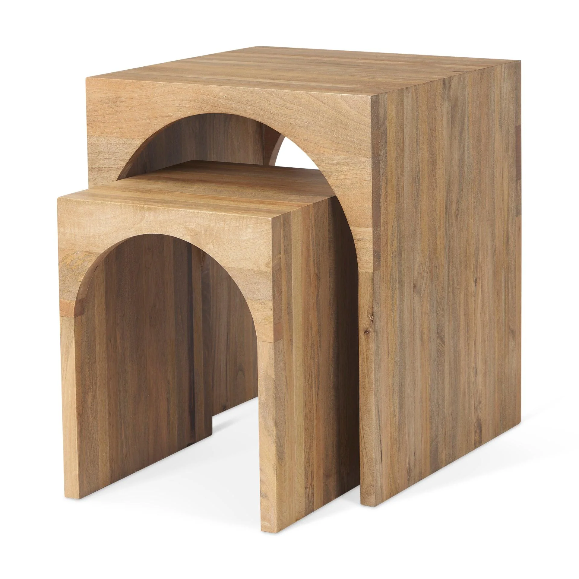 Chloe 20.0L x 20.0W x 24.0H Set of 2 Cottage Wood Nesting Accent Tables - Frankwebs