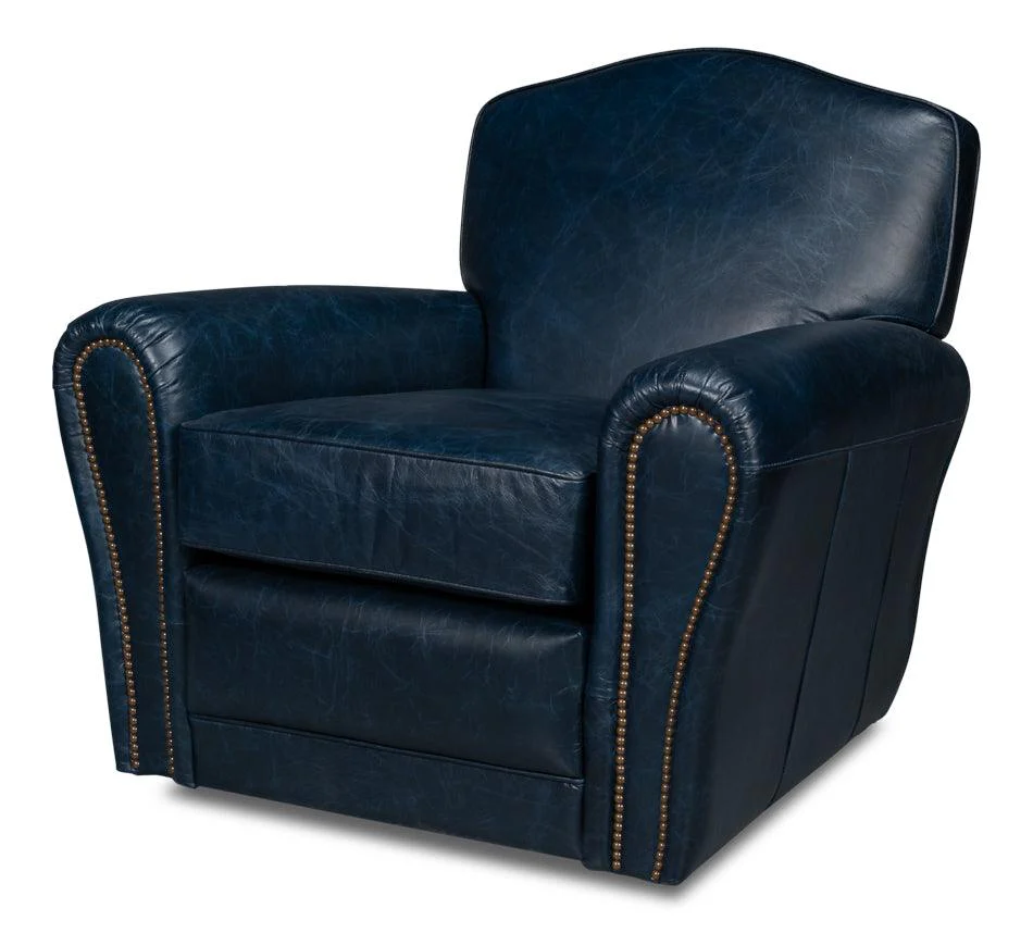 Elite French Club Swivel Chair - Blue - Frankwebs