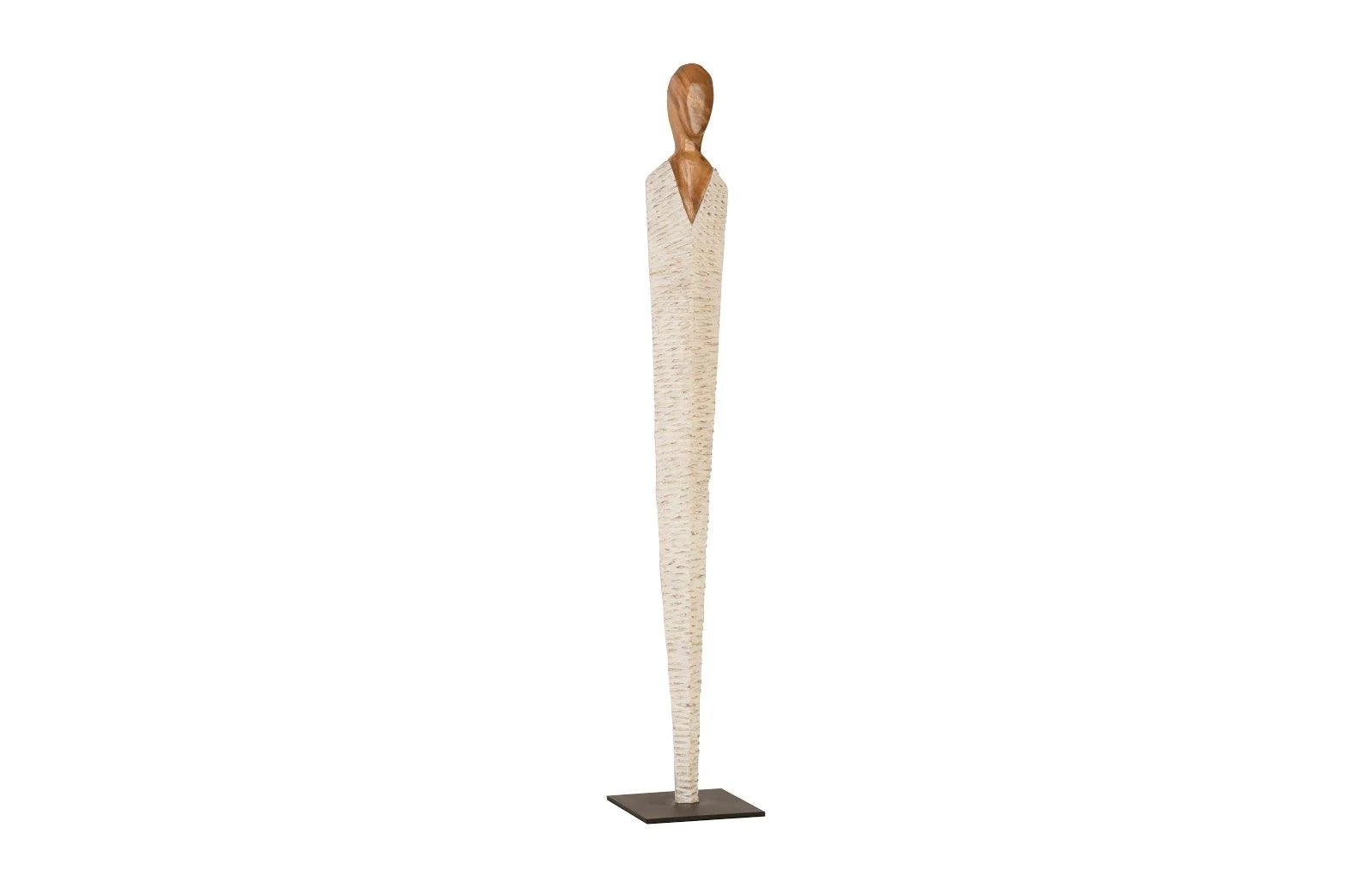 Vested Female Sculpture, Large, Chamcha, Natural, White, Gold - Frankwebs