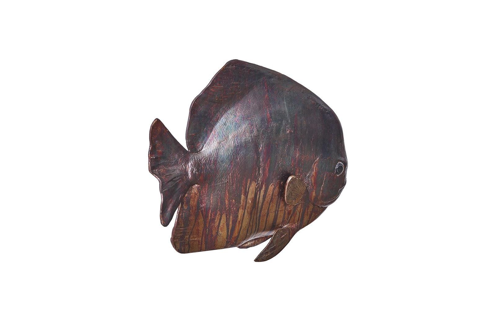Australian Bat Fish Wall Sculpture, Resin, Copper Patina Finish - Frankwebs