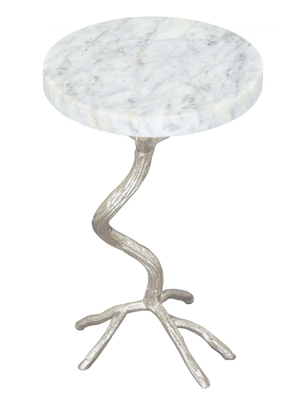 Joel Side Table White & Silver - Frankwebs
