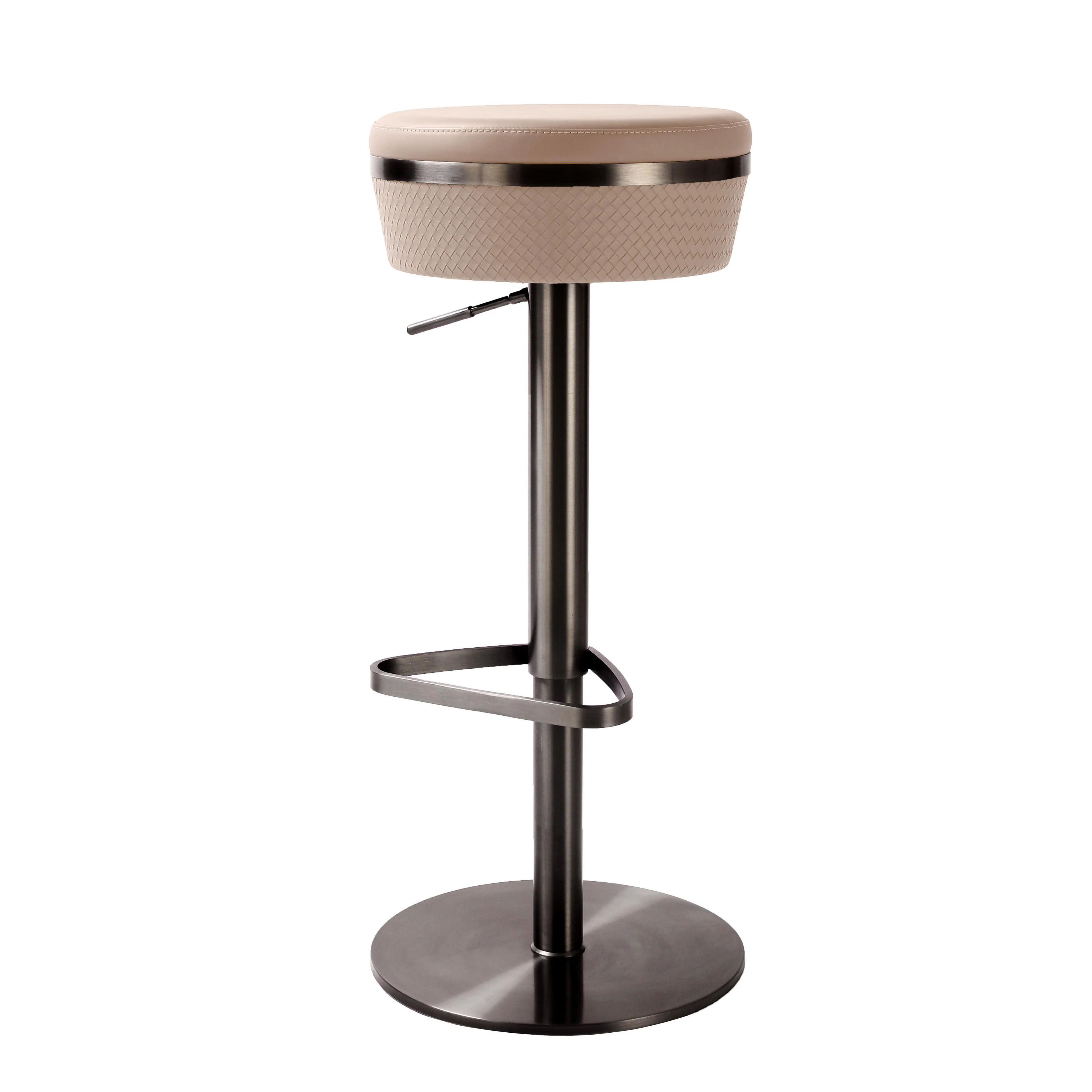 Astro Cafe au Lait Woven Vegan Leather Adjustable Stool - Frankwebs