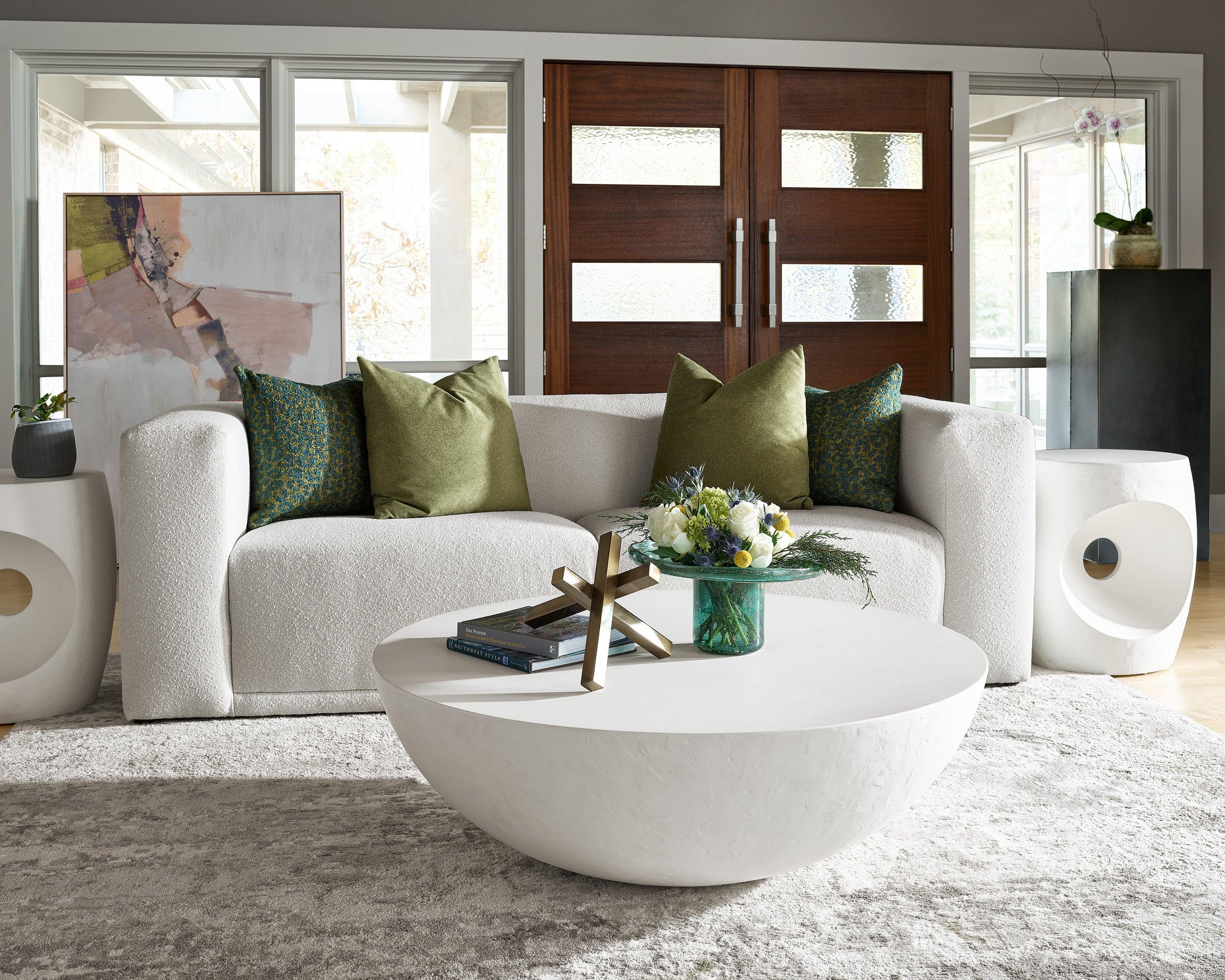 Modern Nomad Round Textured Cocktail Table - Frankwebs