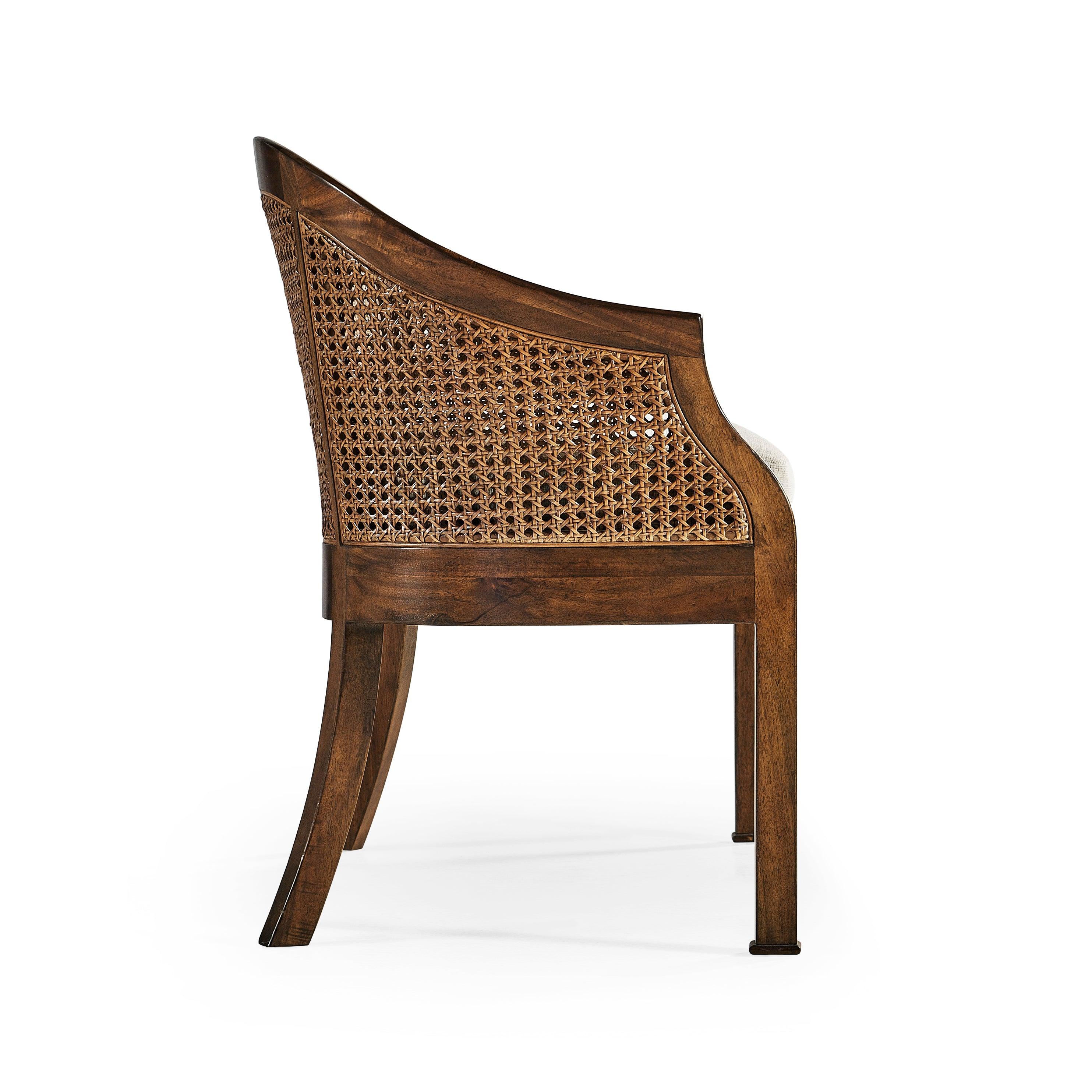 Casual Accents Walnut Salon Settee Cane Back Seat - Frankwebs