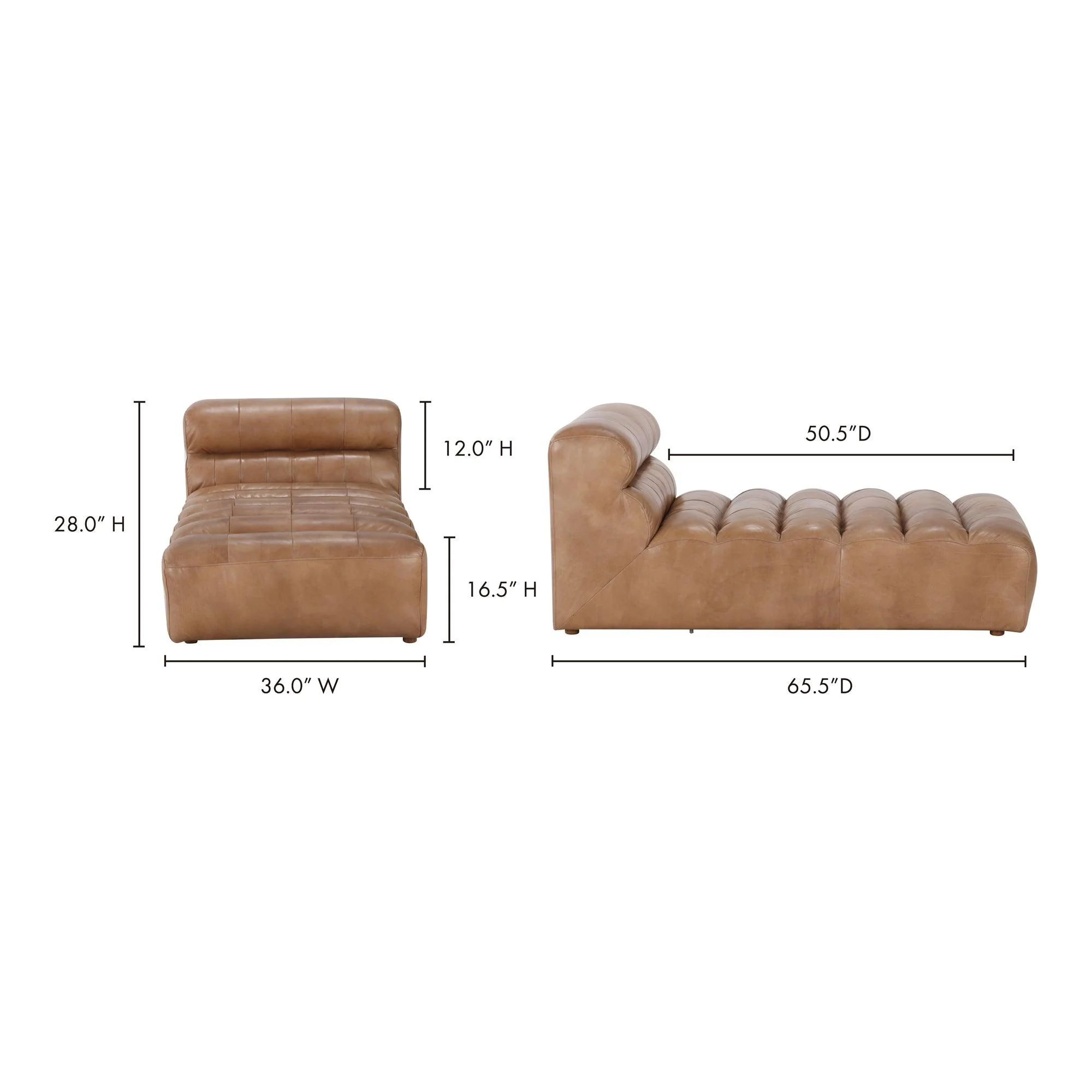 Ramsay Leather Chaise Tan - Frankwebs