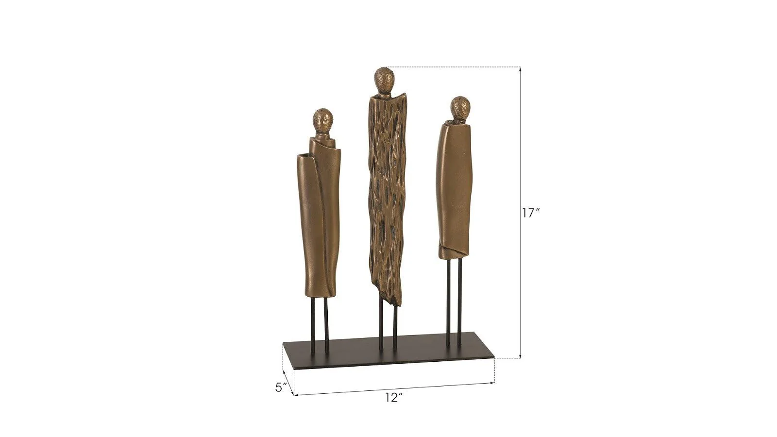 Robed Monk Trio Sculpture, Resin, Bronze Finish - Frankwebs