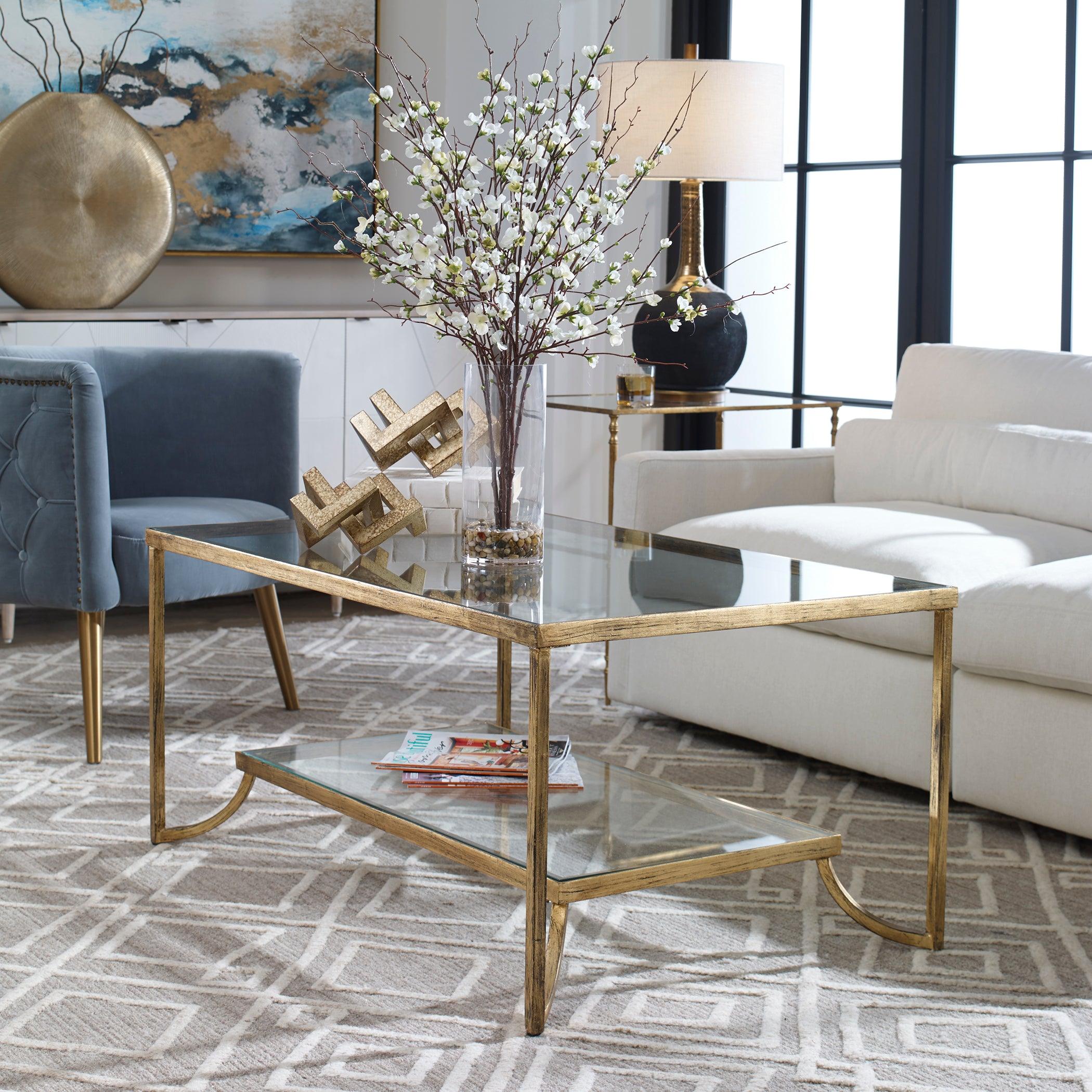KATINA GOLD LEAF COFFEE TABLE - Frankwebs