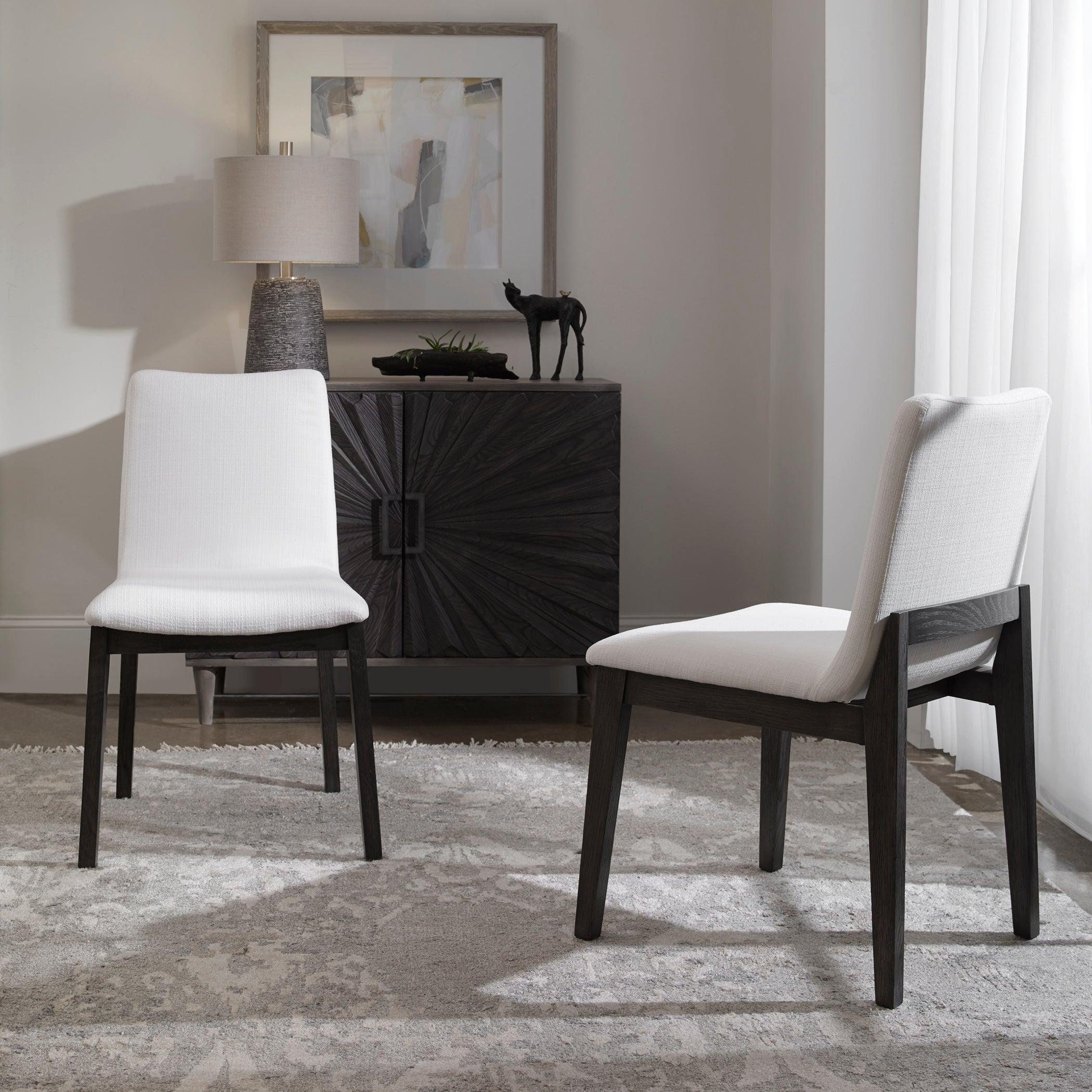 Delano White Armless Chair S/2 - Frankwebs