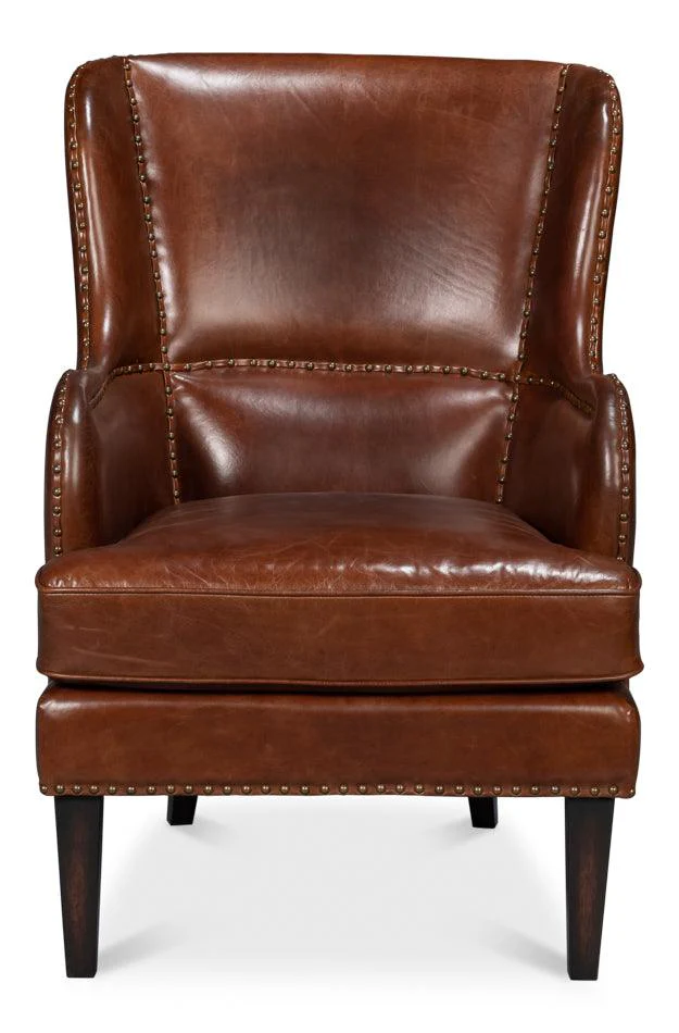 Whitney Distilled Leather Chair Brown - Frankwebs