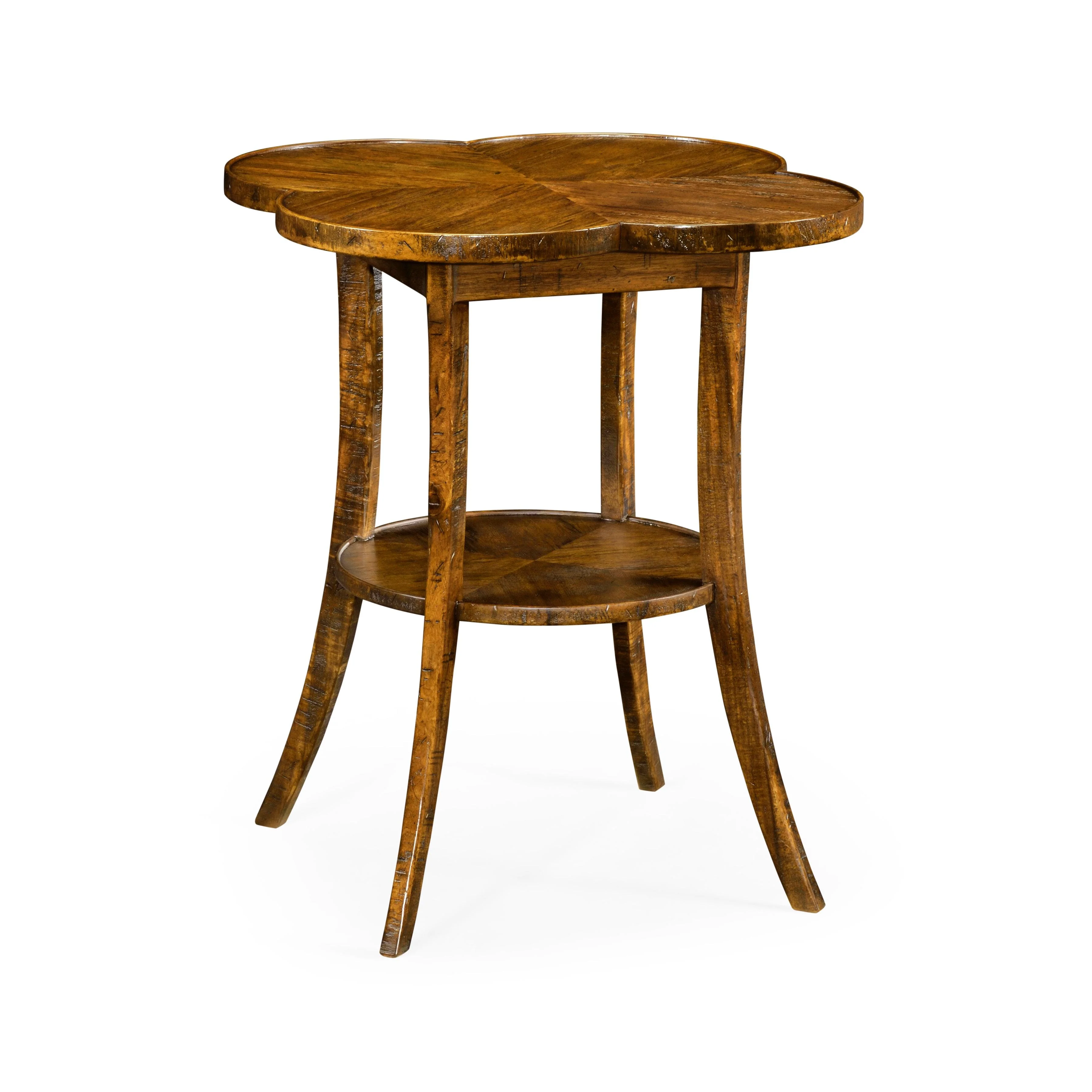 Casual Accents Country Walnut Quatrefoil Accent Table - Frankwebs