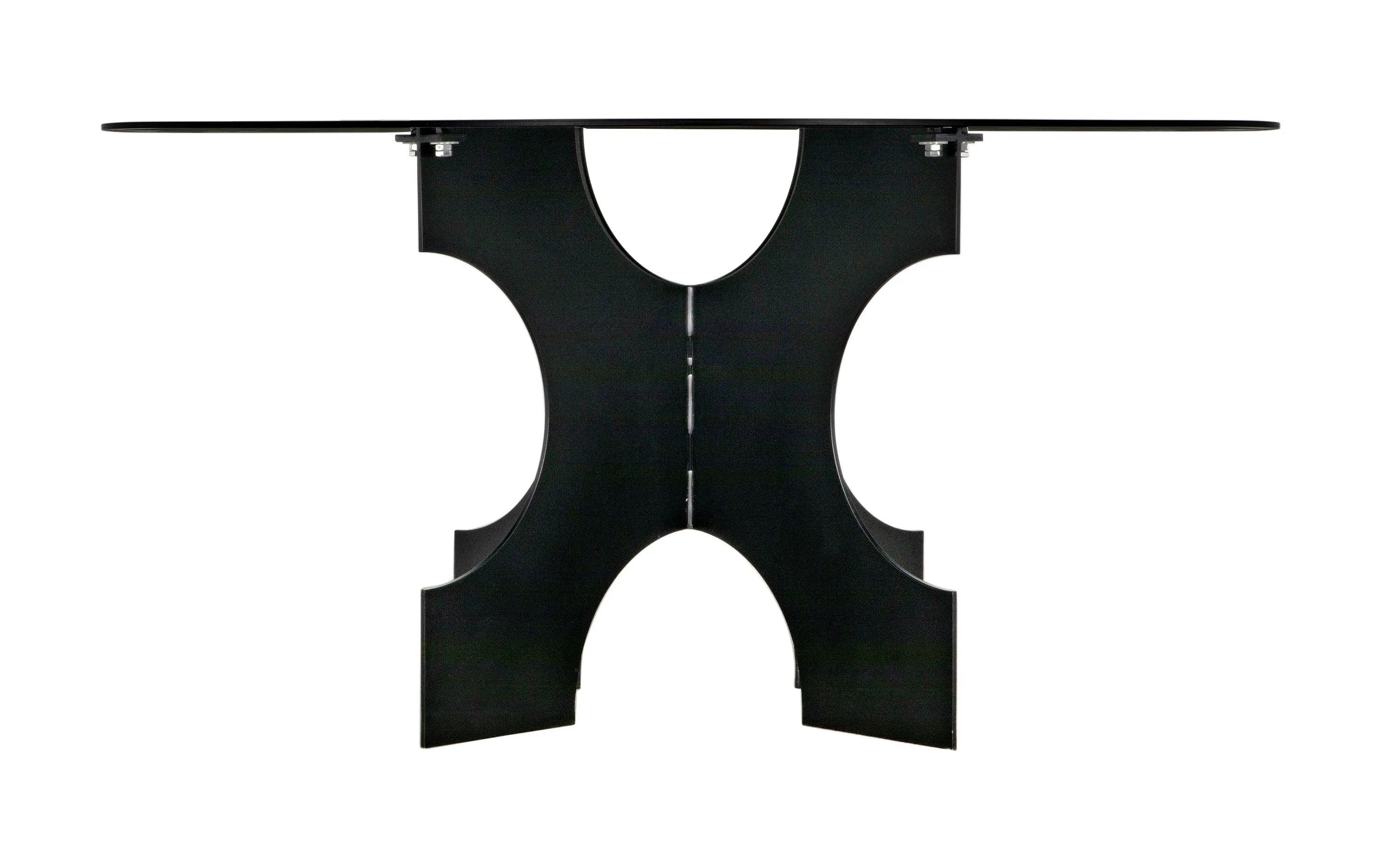 Element Dining Table, Black Metal - Frankwebs