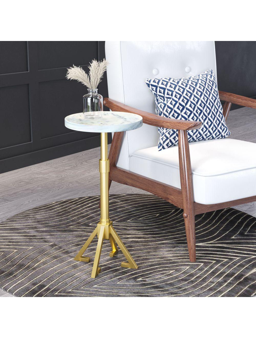 Maurice Side Table White & Gold - Frankwebs