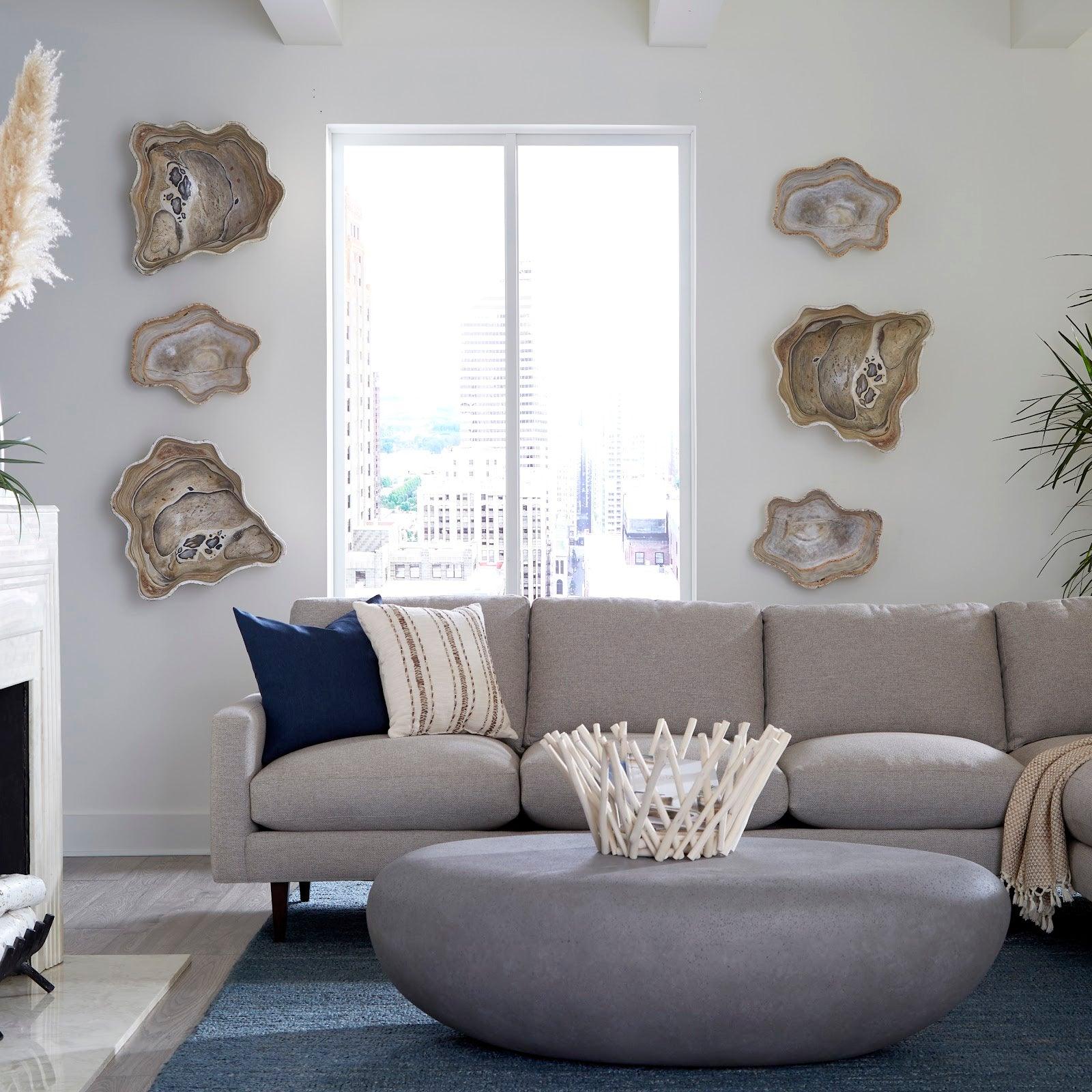 River Stone Coffee Table, Charcoal Stone, Large - Frankwebs